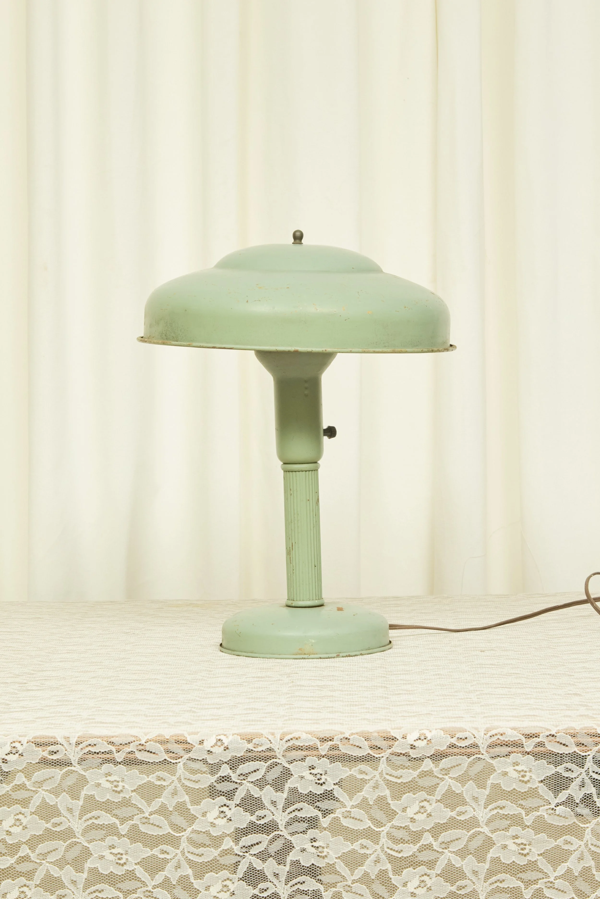 Vintage Seafoam Metal Lamp