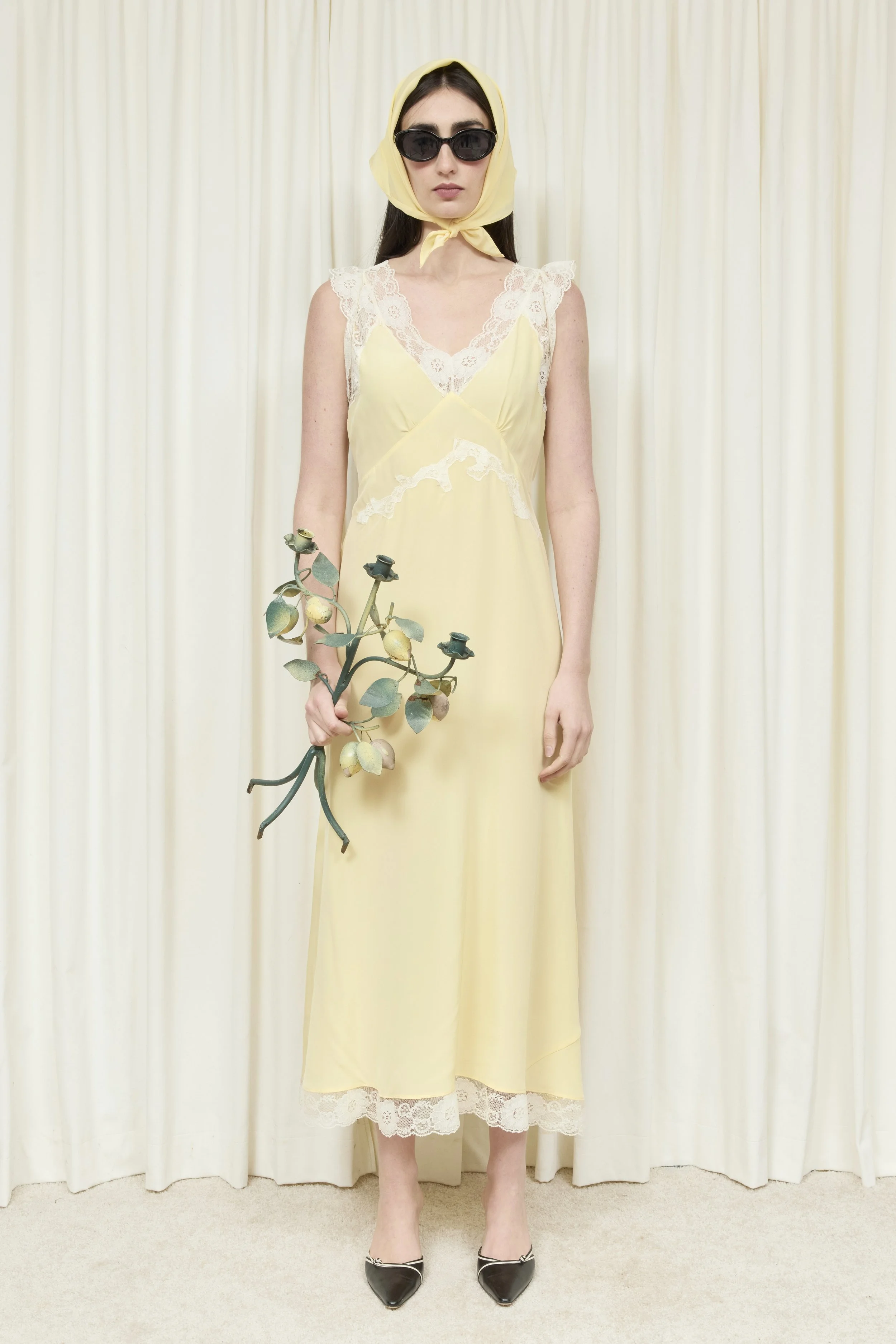 Irene Lace Trim Midi Dress