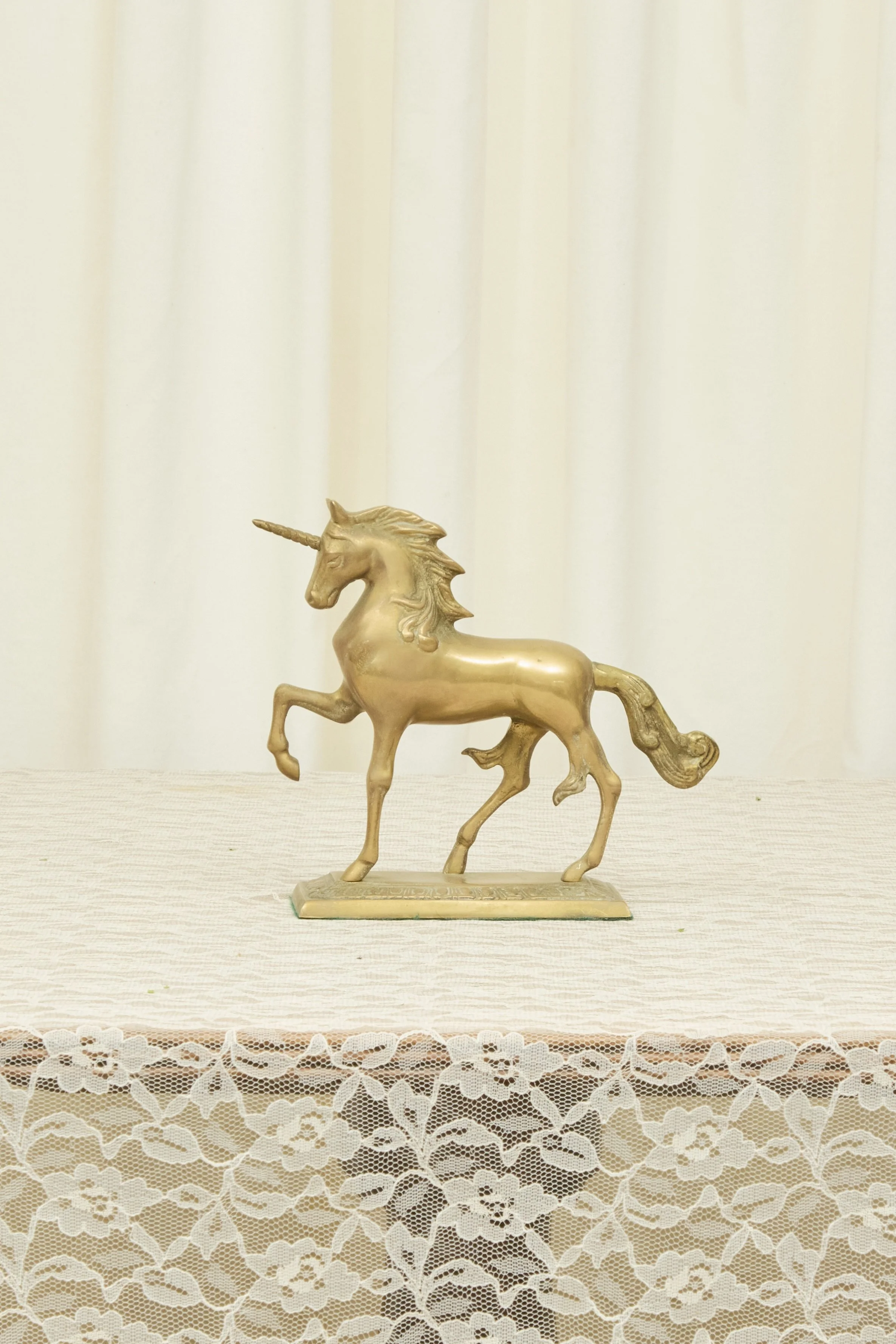 Vintage Brass Unicorn Figurine