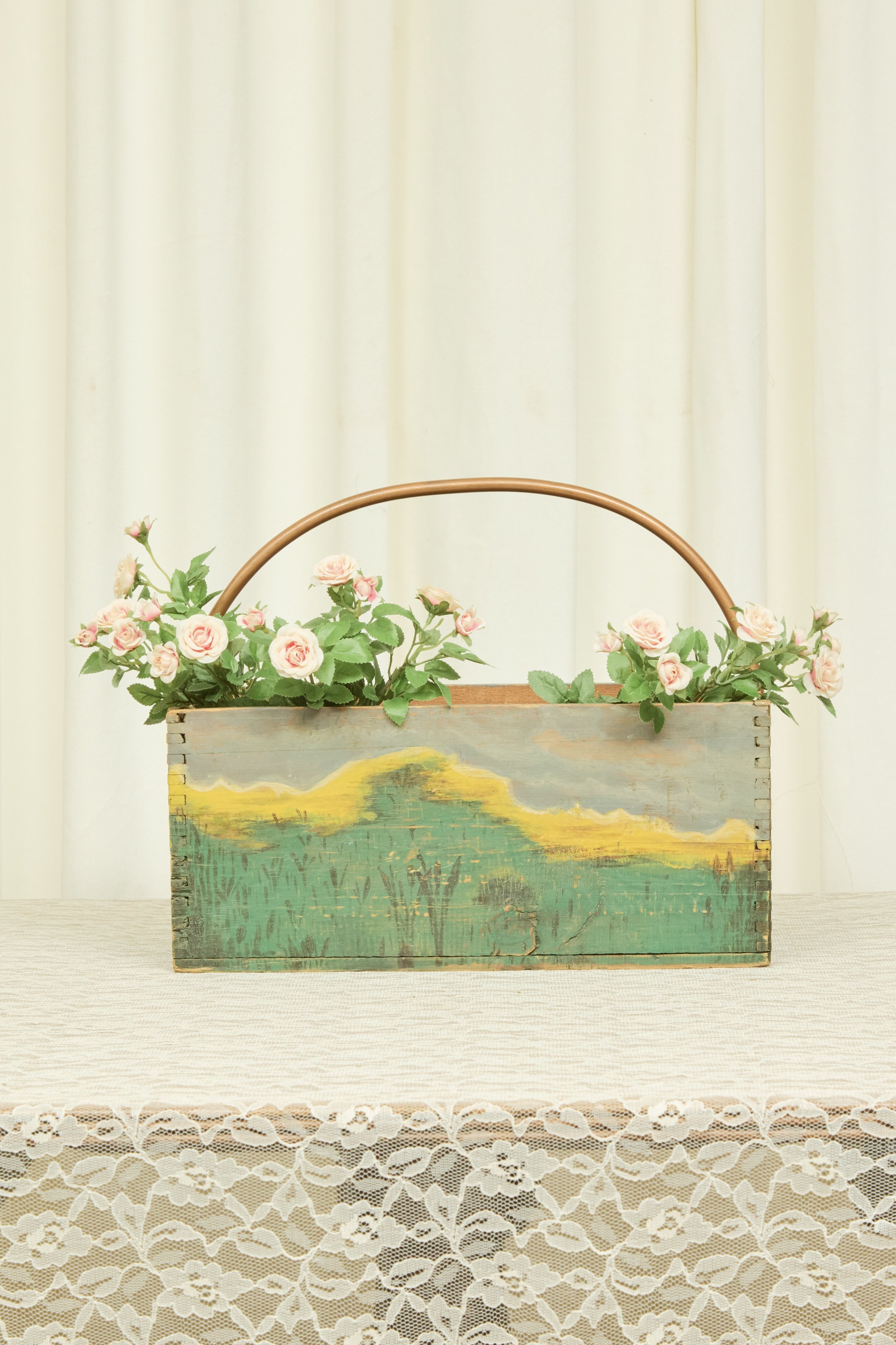 Vintage Painted Landscape Box
