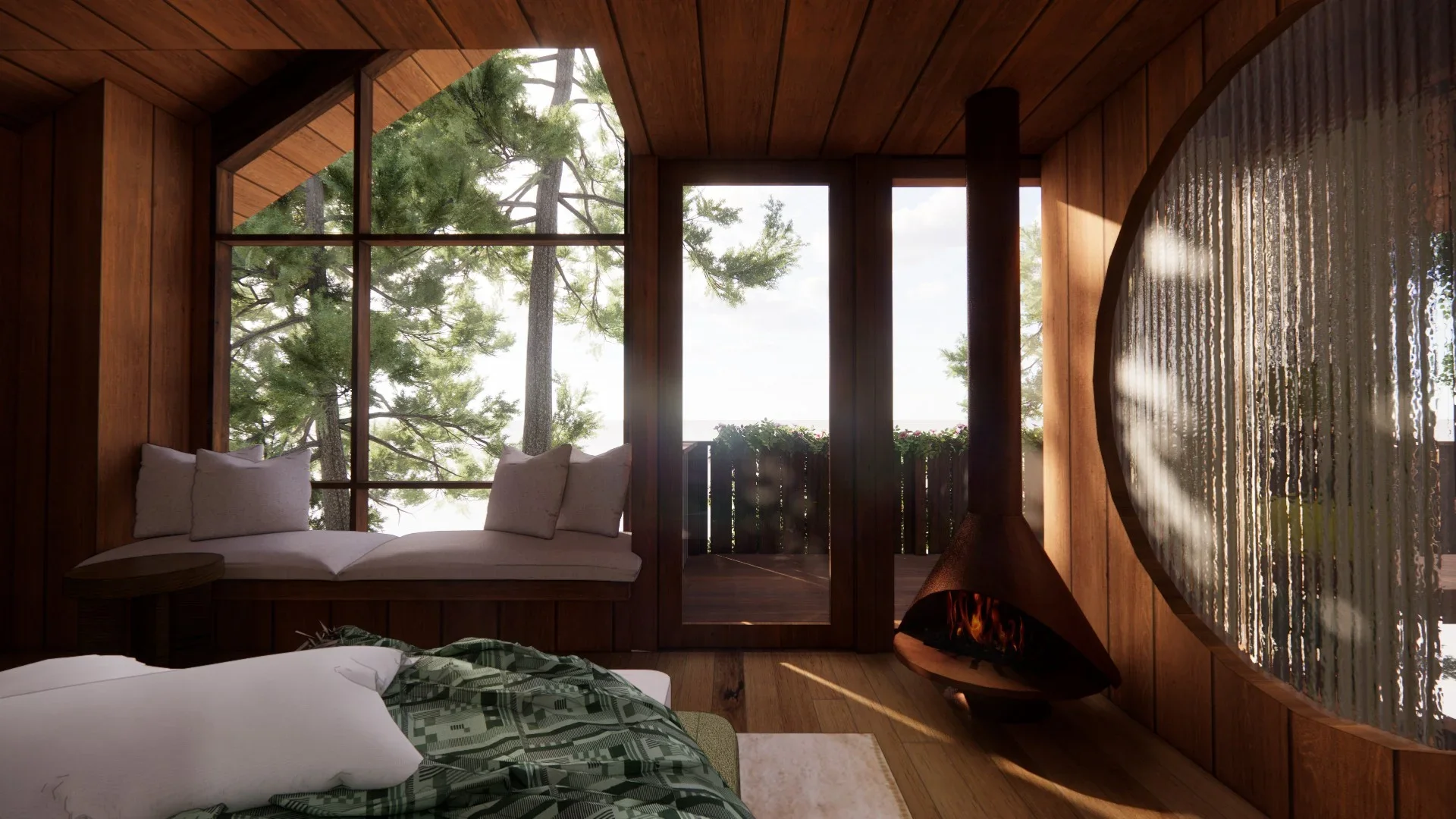 Residential exterior with natural wood cladding and landscaped garden in Victoria, British Columbia by Little Giant