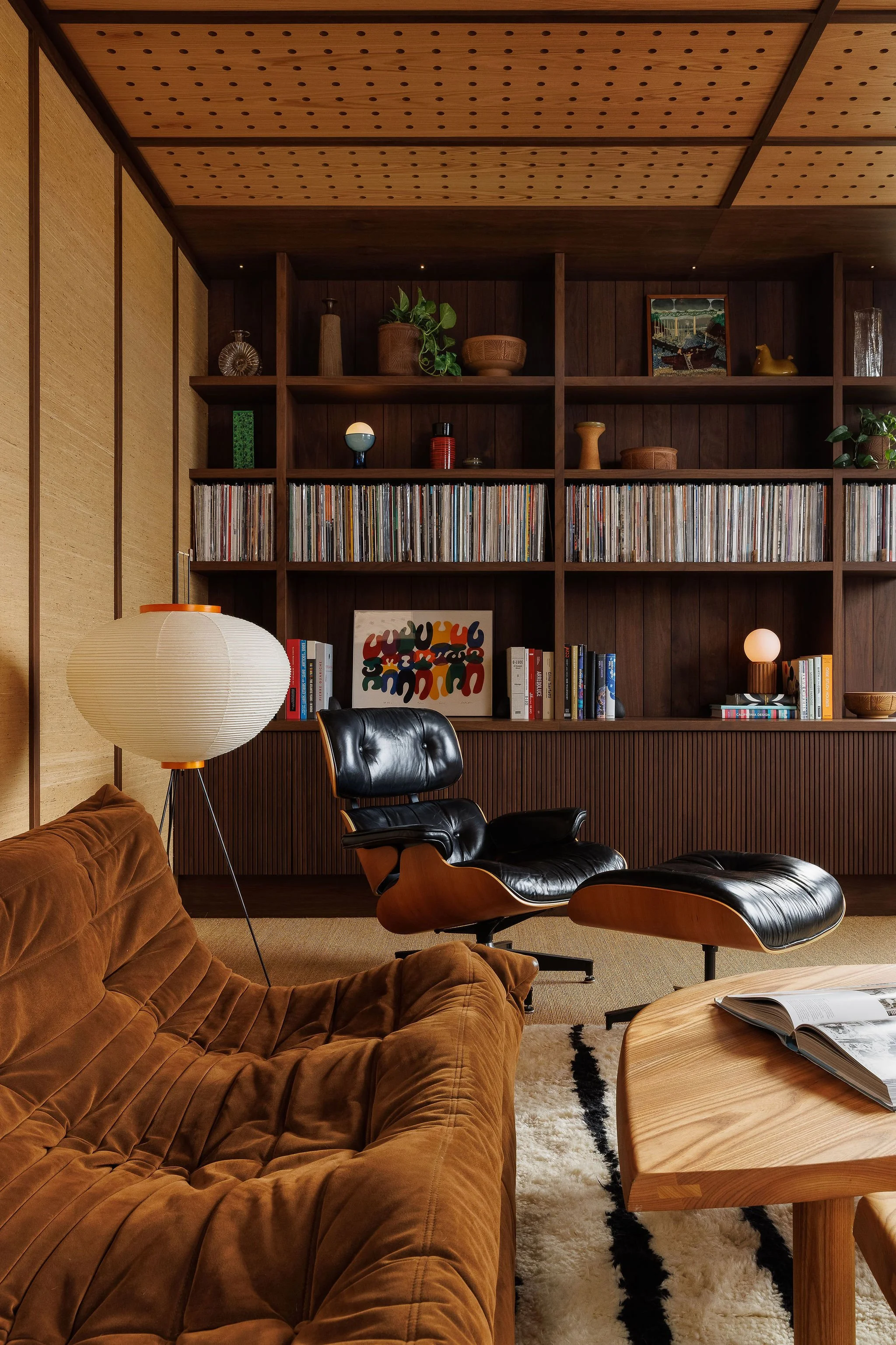 Residential listening lounge with Mid Century Modern interior in Victoria BC by Little Giant