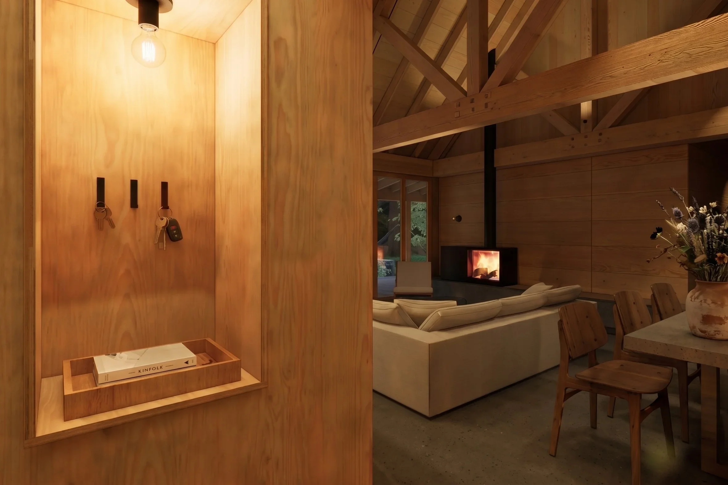 Mountain caretaker residence with dark façade and expansive glazing in Pemberton, British Columbia by Little Giant
