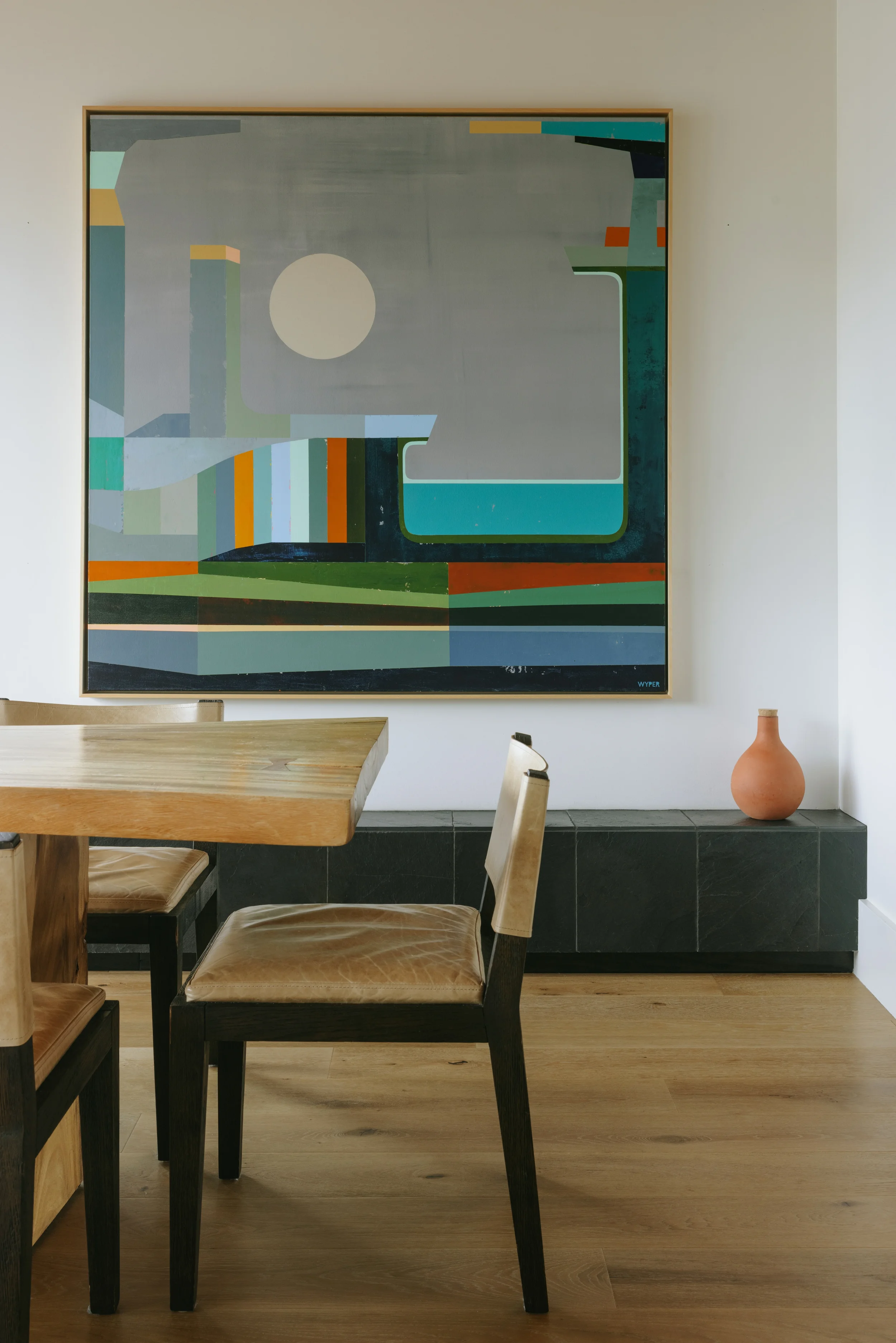 Coastal residence with abstract painting in Tofino, British Columbia by Little Giant