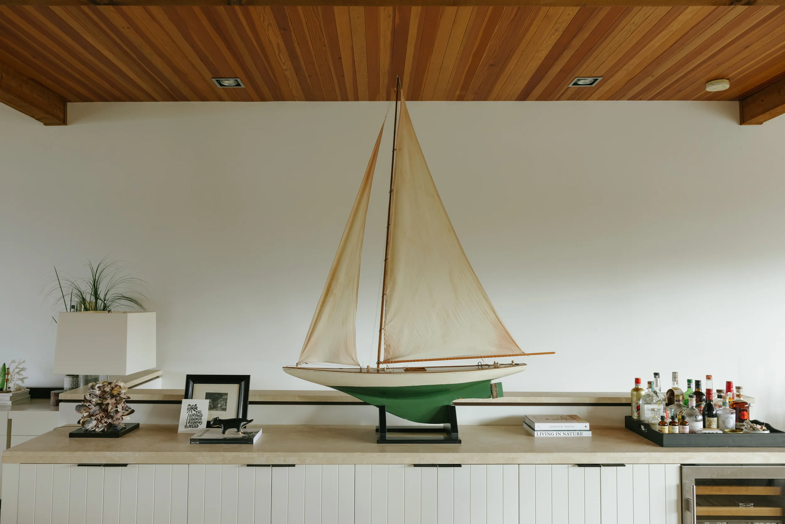 Coastal residence with exposed wood beam ceiling in Tofino, British Columbia by Little Giant