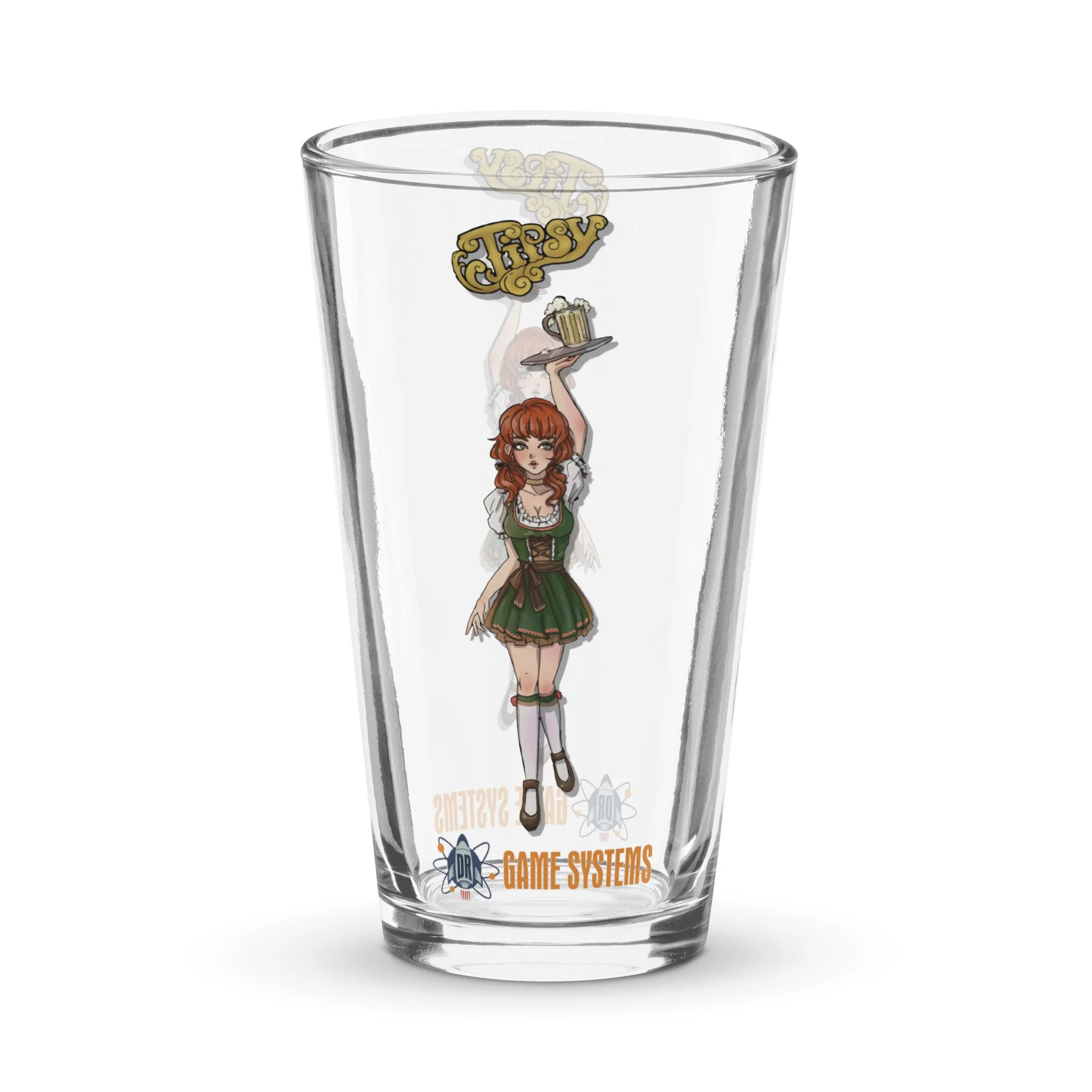Tipsy Shaker Pint Glass - 2 Sided — DR Game Systems