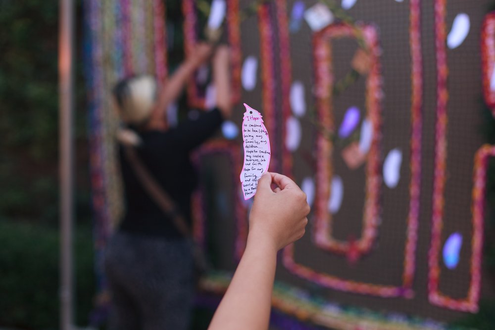  One-day public art installation at Porto’s Bakery in collaboration with  Yeu Q Nguyen’s   Weaving Hope SELA  project.  Photo by  Gabriel Enamorado .   May 11, 2022.  