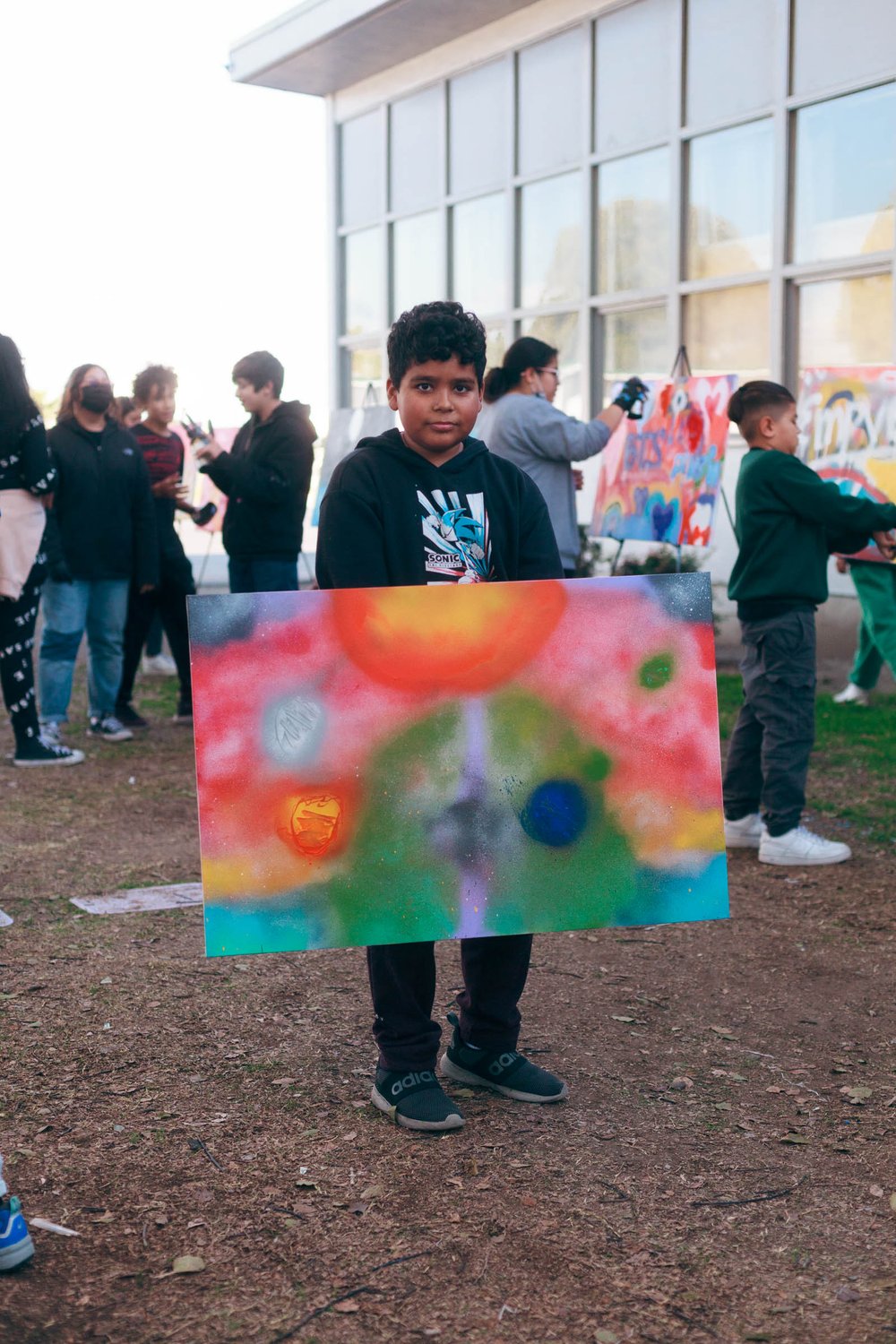  Free after school graffiti art program in partnership with DFEO.  Instruction led by local muralist  Tetris .  Photo by  Gabriel Enamorado .   Sussman Middle School – December 7, 2022.  