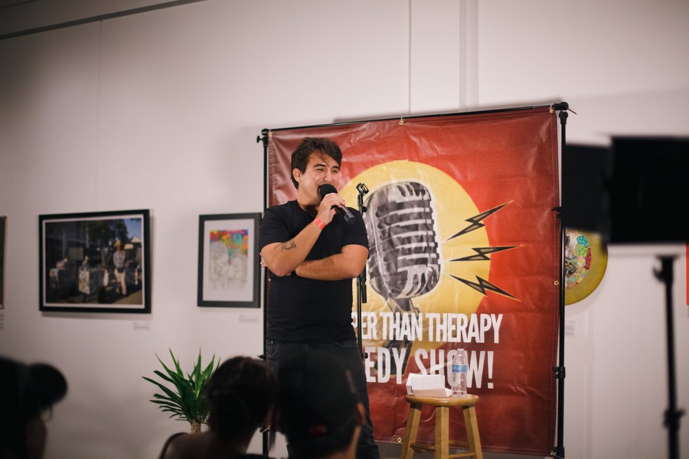  Cheaper Than Therapy Comedy Show produced by Downey comedian  Alex Caron .  Photo by  Gabriel Enamorado .   September 9, 2022.  