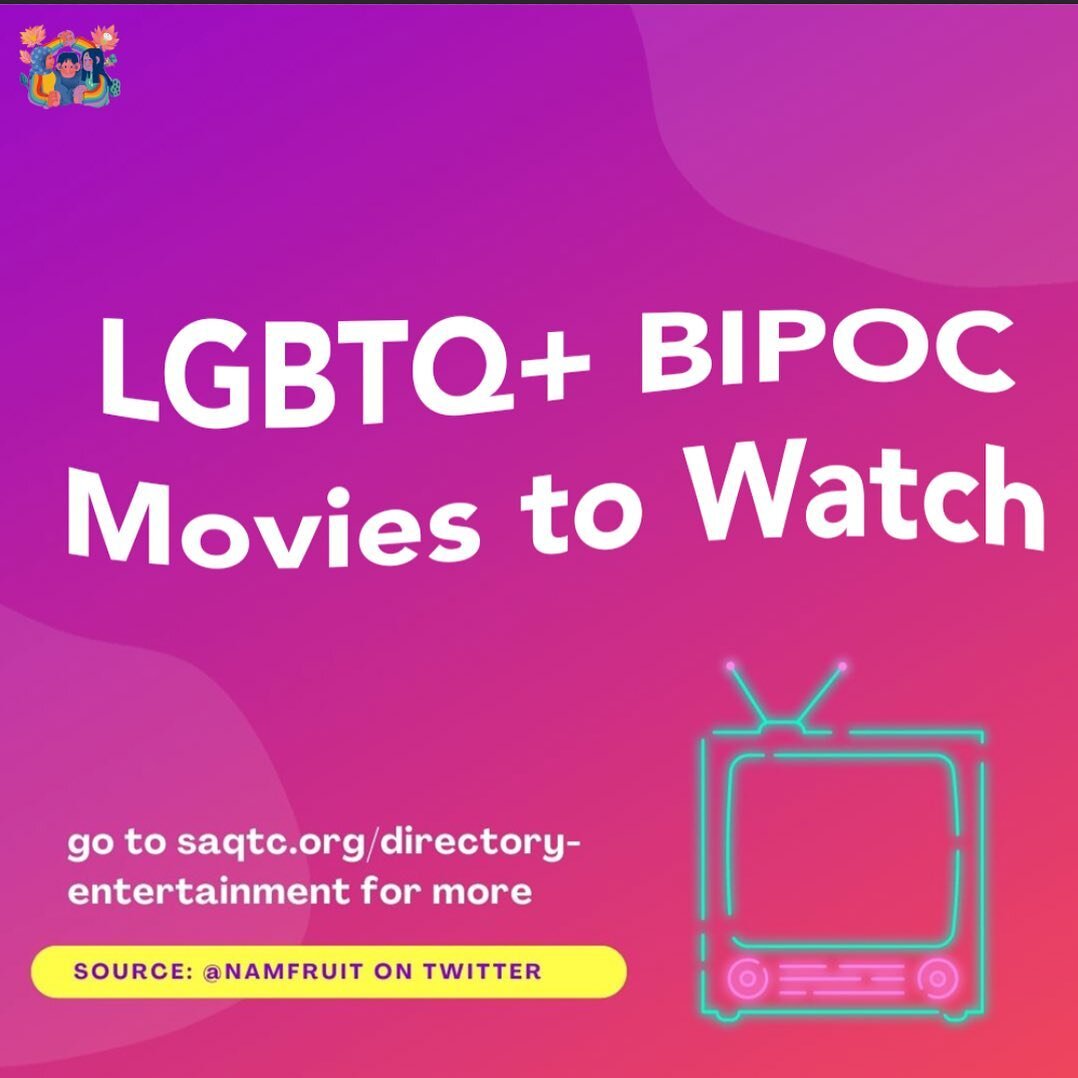 LGBTQ+ BIPOC MOVIES TO WATCH 💥 Many of the mainstream lgbtq+ movies explores white narratives, which makes it difficult for BIPOC to relate to. So we came up with a thread of LGBTQ+ movies you should watch! ⁣This information wouldn&rsquo;t be possible without @/namfruit on Twitter 🌱
⁣
Head to saqtc.org/directory-entertainment for more movies and books!⁣
⁣
#lgbtq #lgbt #gay #trans #lesbian #bipoc #lgbtqmovies #lgbtmovie #movie #pride