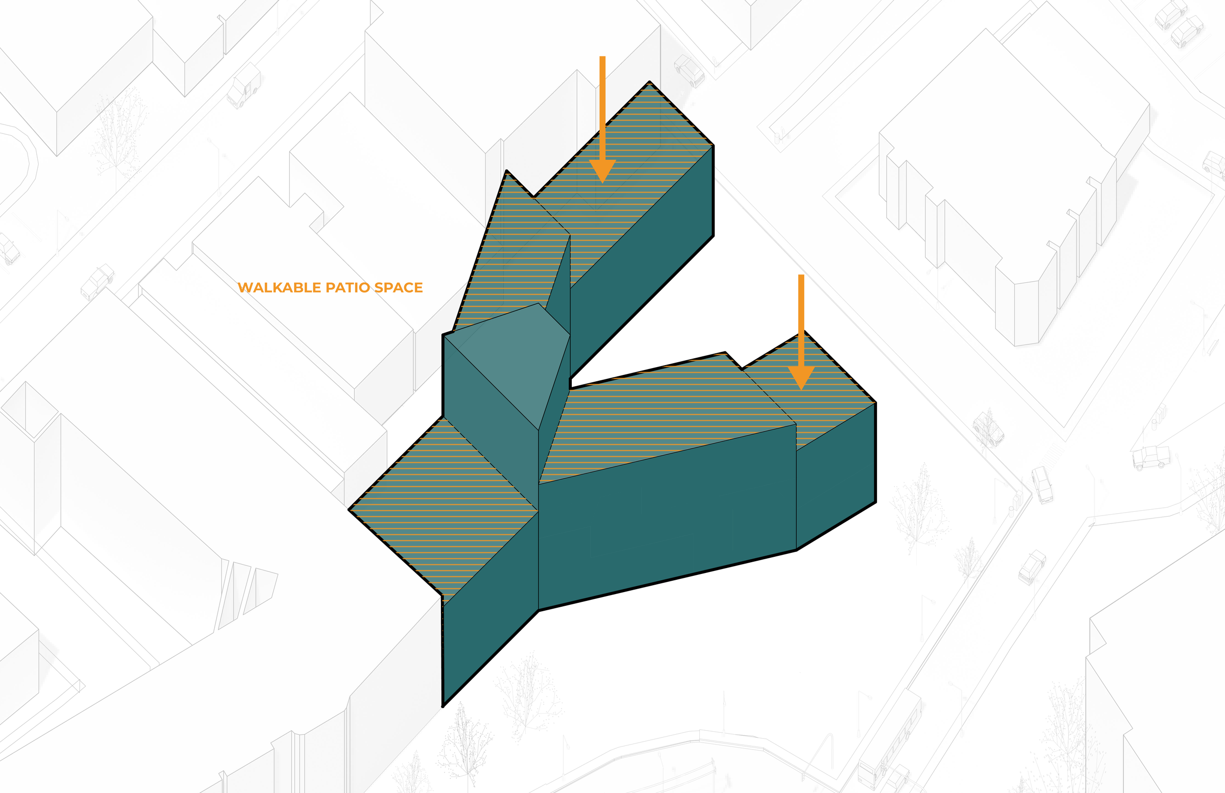 STEP DOWN FOR WALKABLE PATIO SPACE