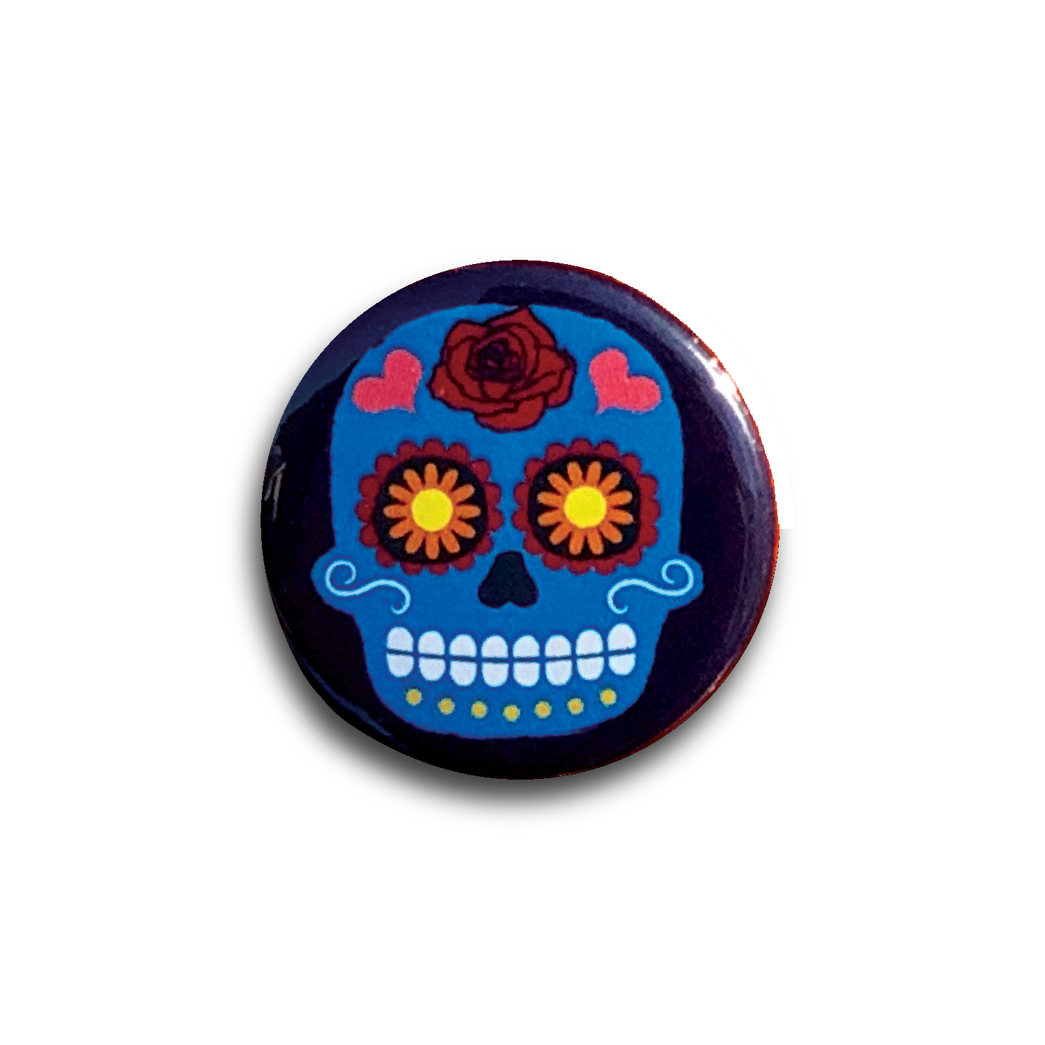 Skull-blue 1.25" Pin-Back Button