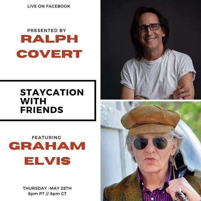 Staycation with Friends tonight w/ Graham Elvis • 6pm PT/8pm CT live on my ‘Ralph Covert’ Facebook page.