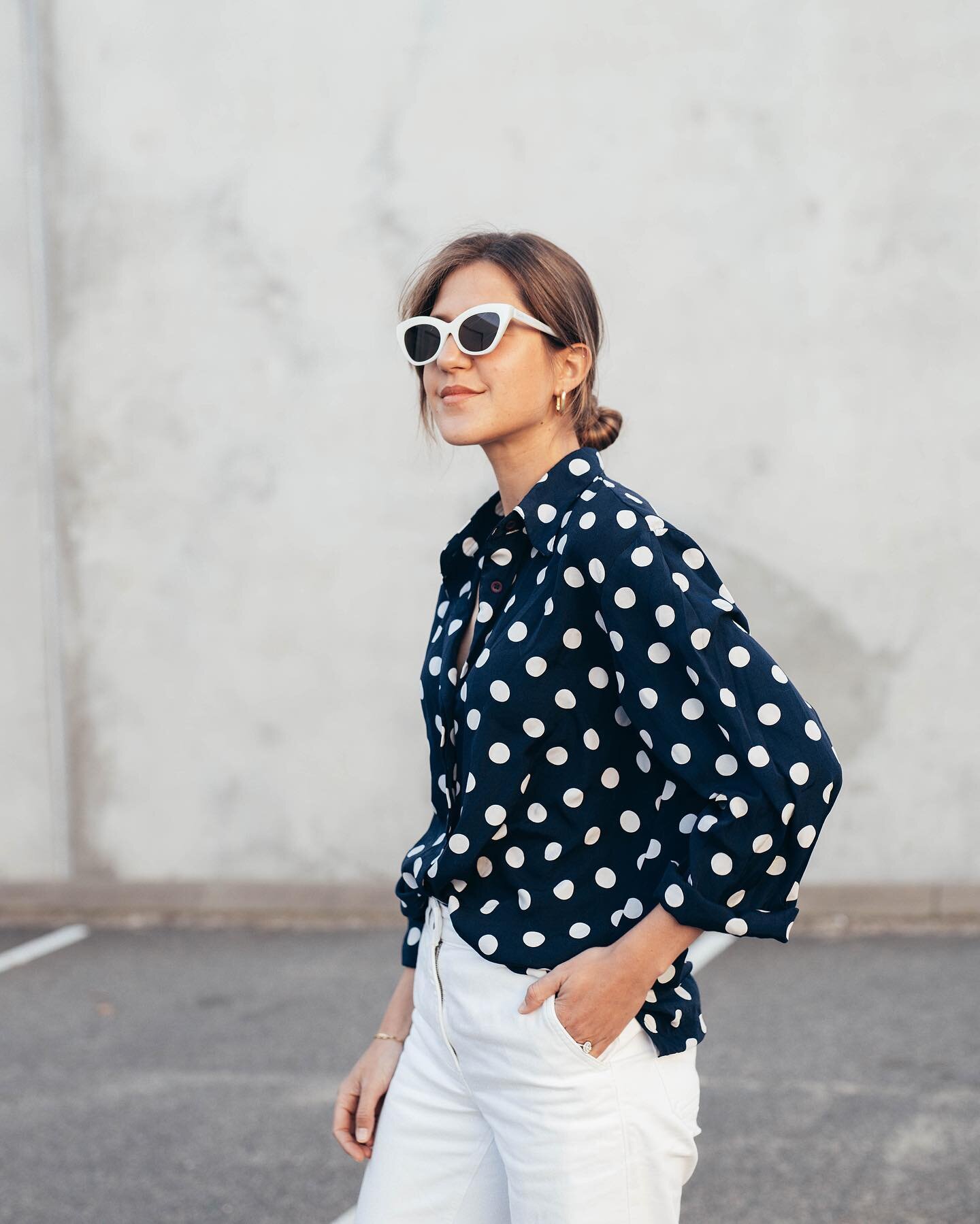 When you find the perfect vintage polka dot shirt thanks to @thepickerconcept - it quite possibly is my favourite piece at the moment, bold yet so versatile 💙