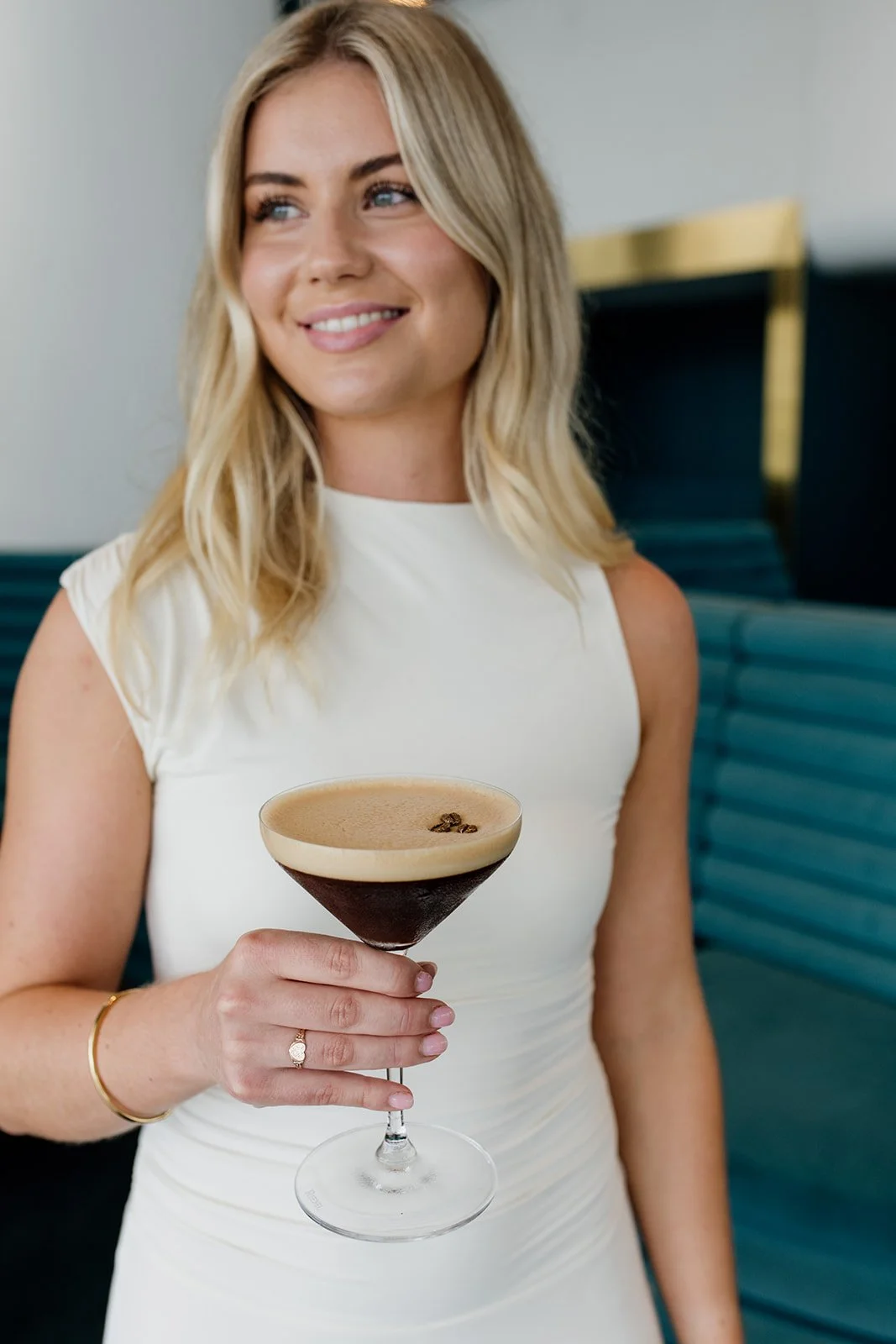 Gold Coast food photographer captures cocktail in hand at Gold Coast food photo shoot.