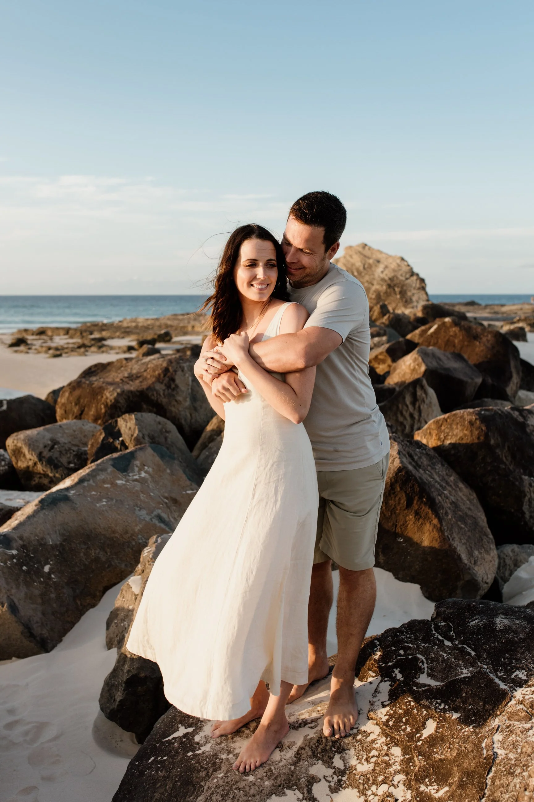 Gold Coast family photography with couple at sunset during Gold Coast photo shoot.