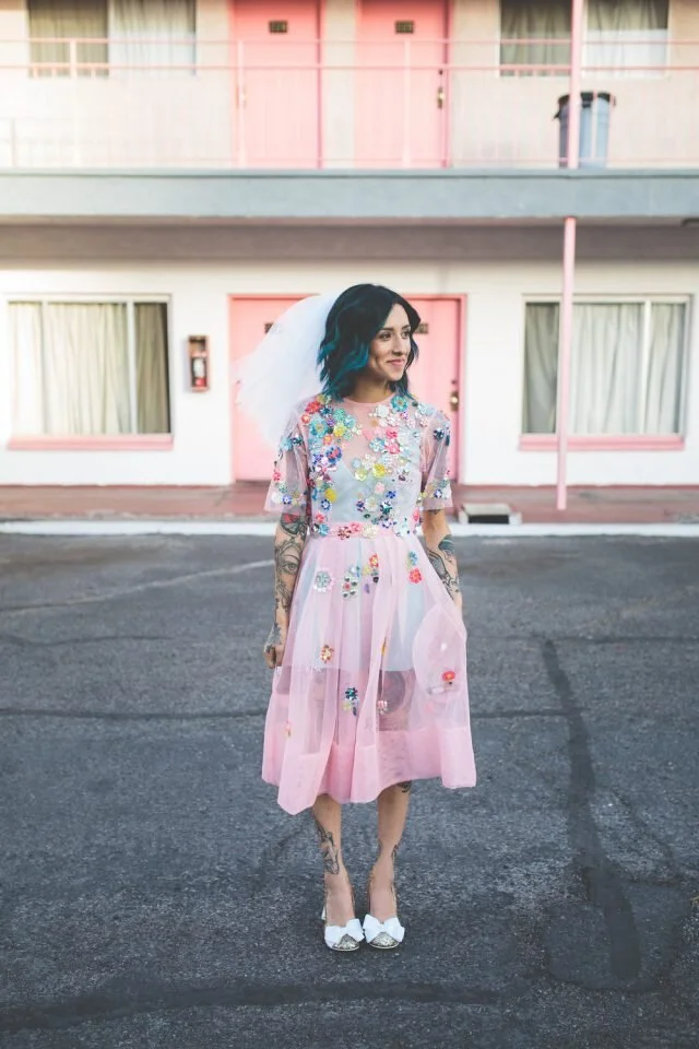 Inspo via RocknRoll Bride.  This dress was found my the bride on ASOS