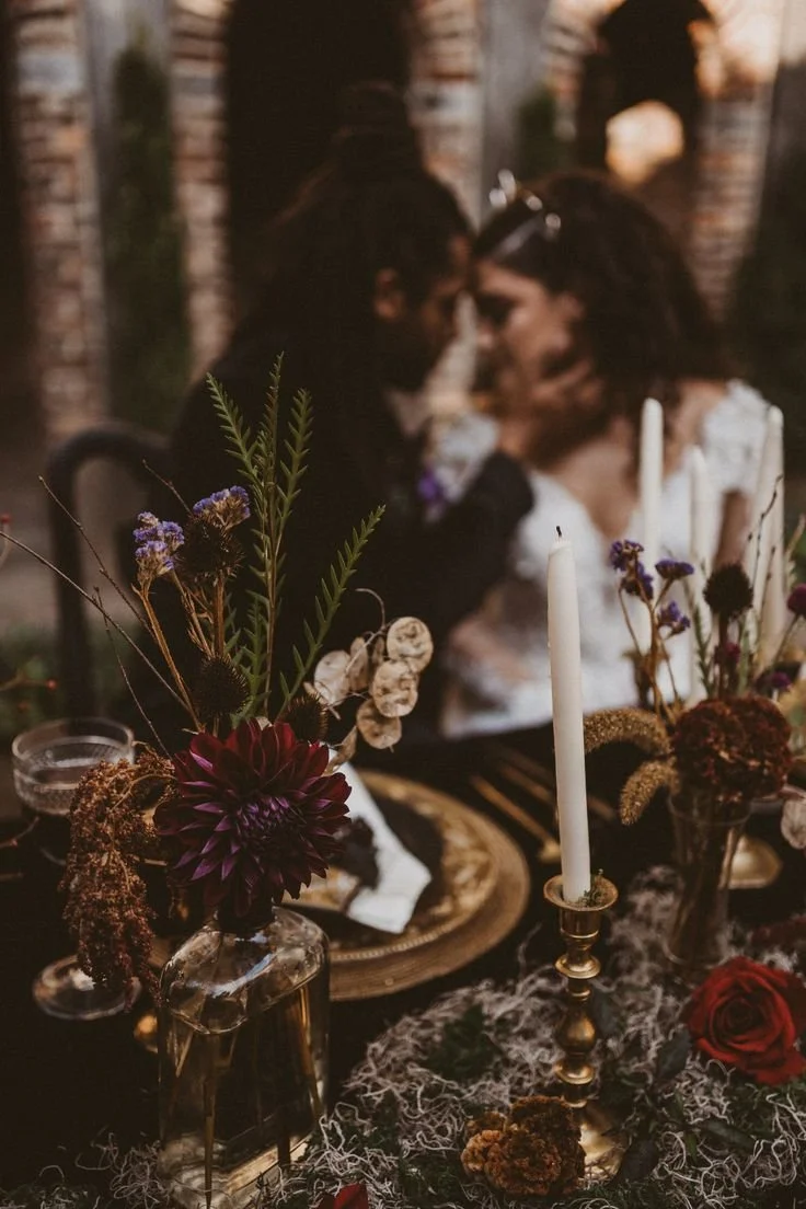 Elegant Dark Jeweltone Flowers - Wedding Centerpiece.jpeg