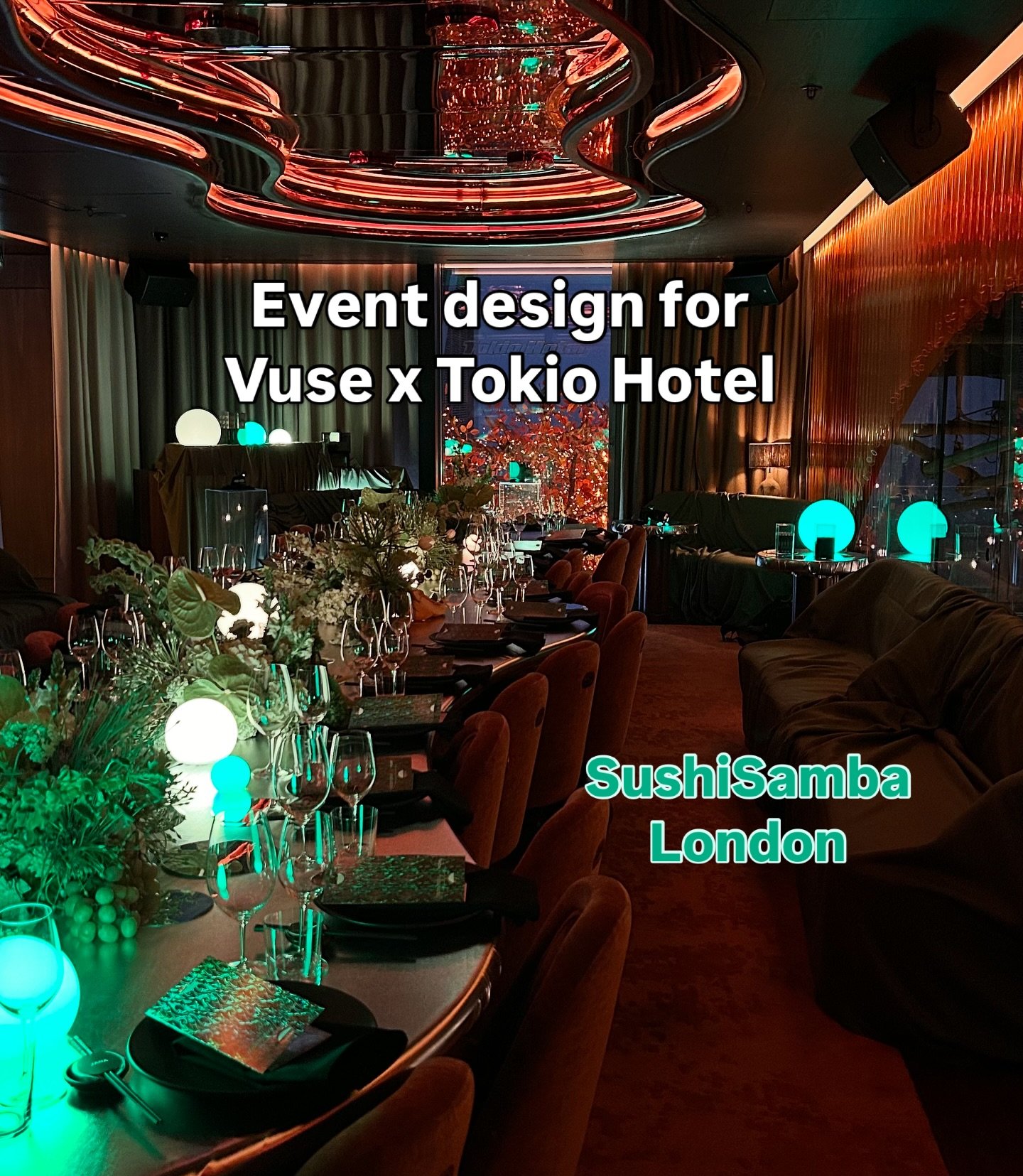 You know when you do a massive event and you only post about it once? Yeah that&rsquo;s me 🫠...

A few more from @vuse.worldwide and @tokiohotel brand collaboration I designed in March at @sushisamba 

-concept development
-design
-sourcing
-install