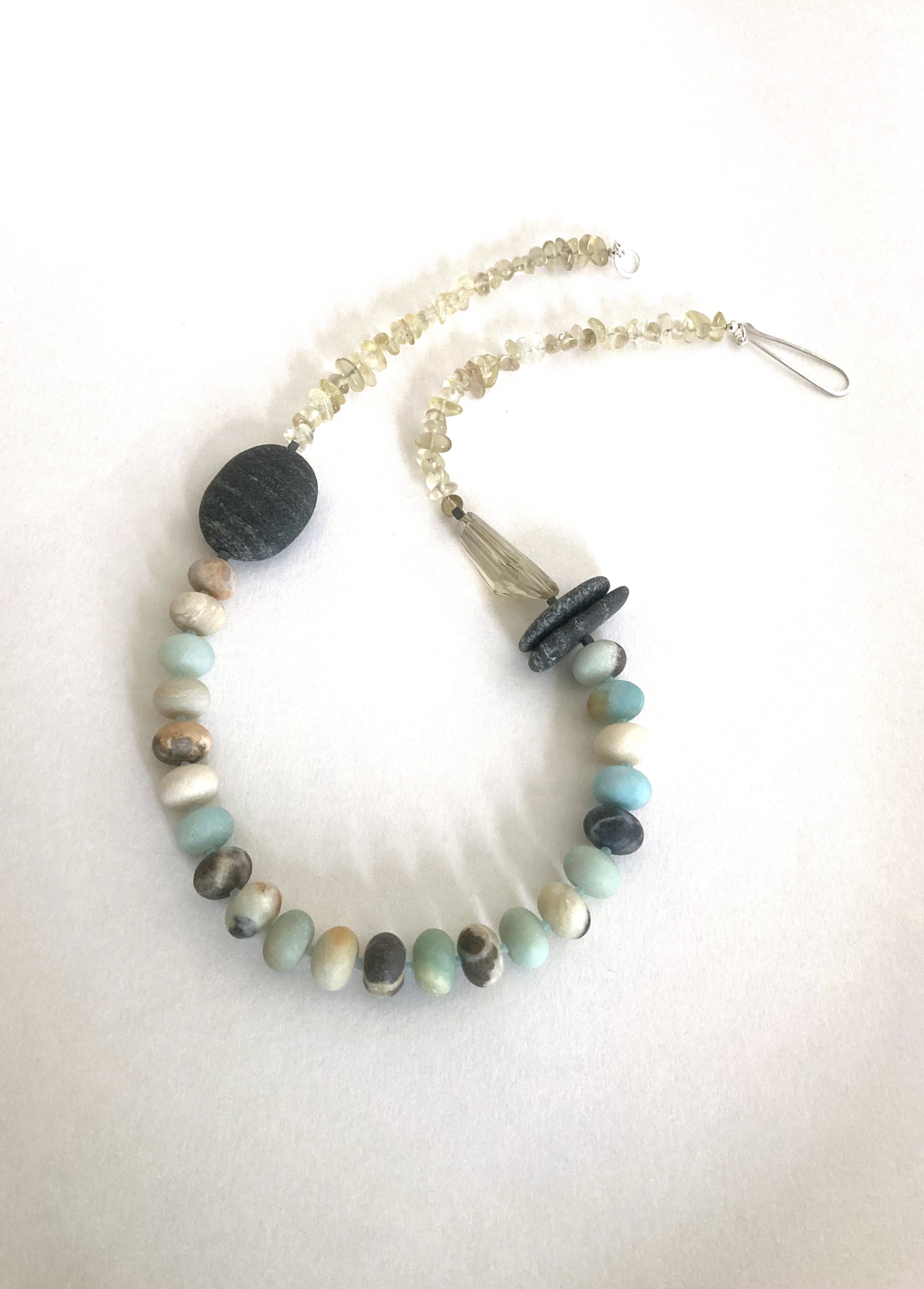 Lemon Quartz Beach Stone Necklace II