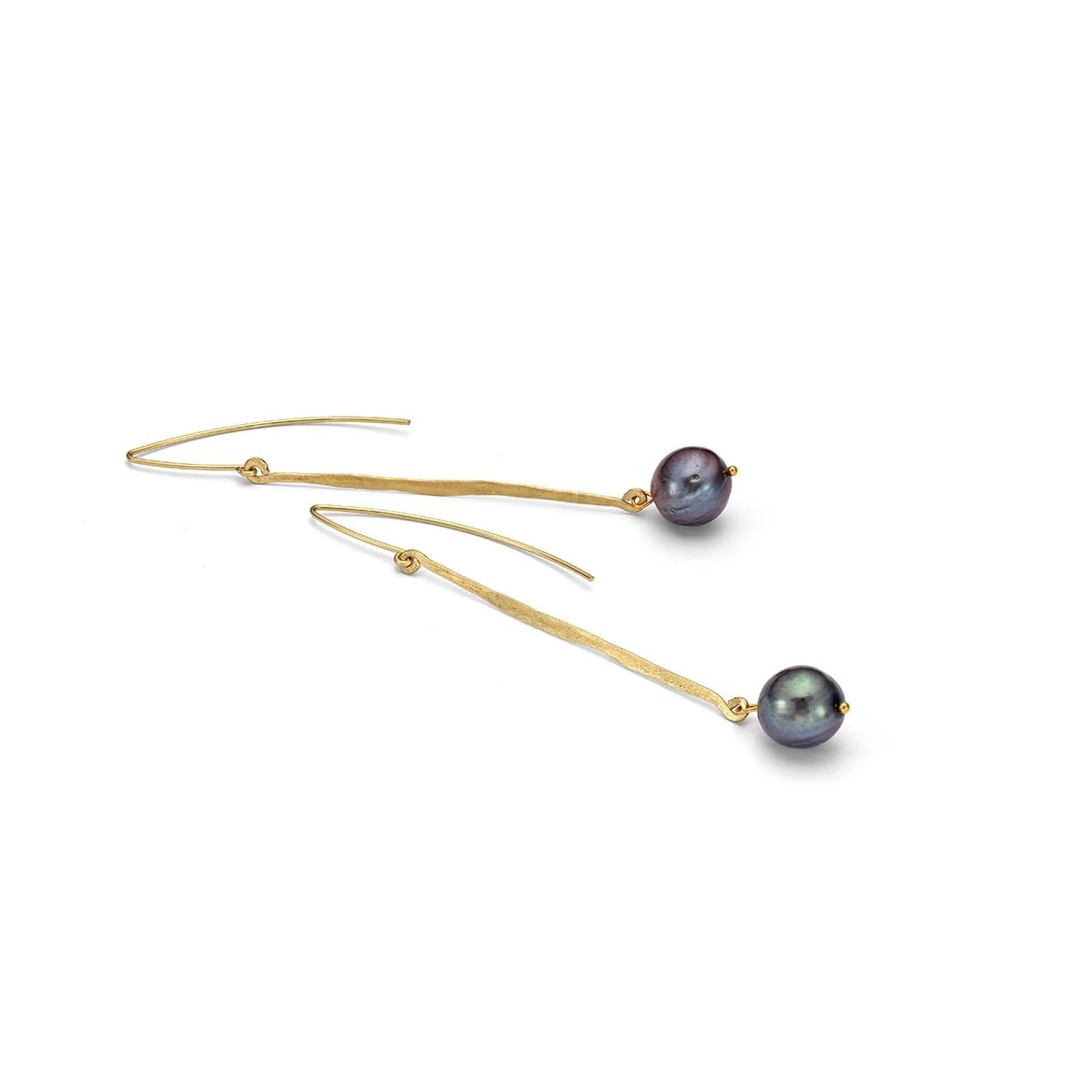 Gold Dark Pearl Earrings II