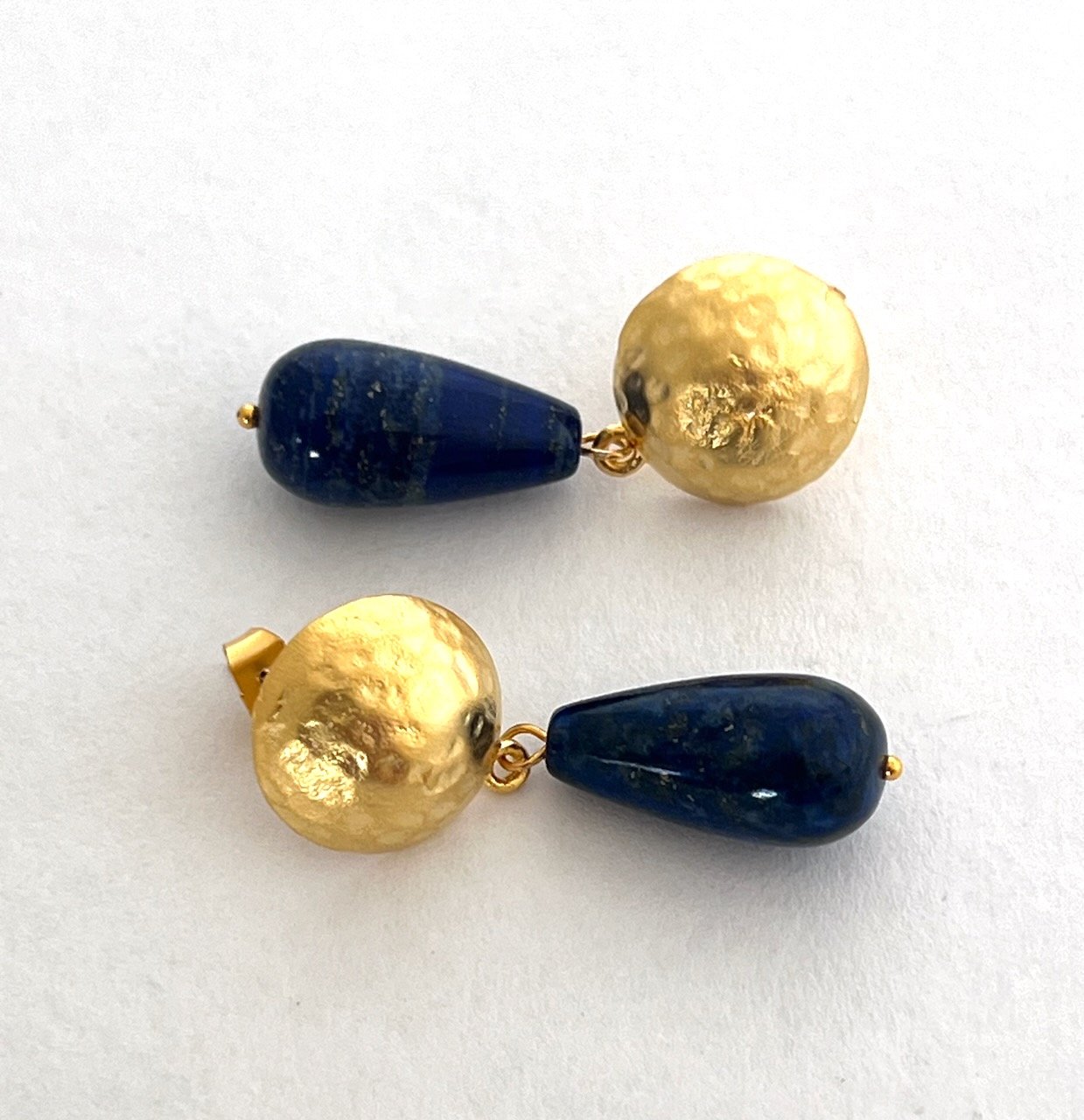 Lapis Gold Stud Earrings II