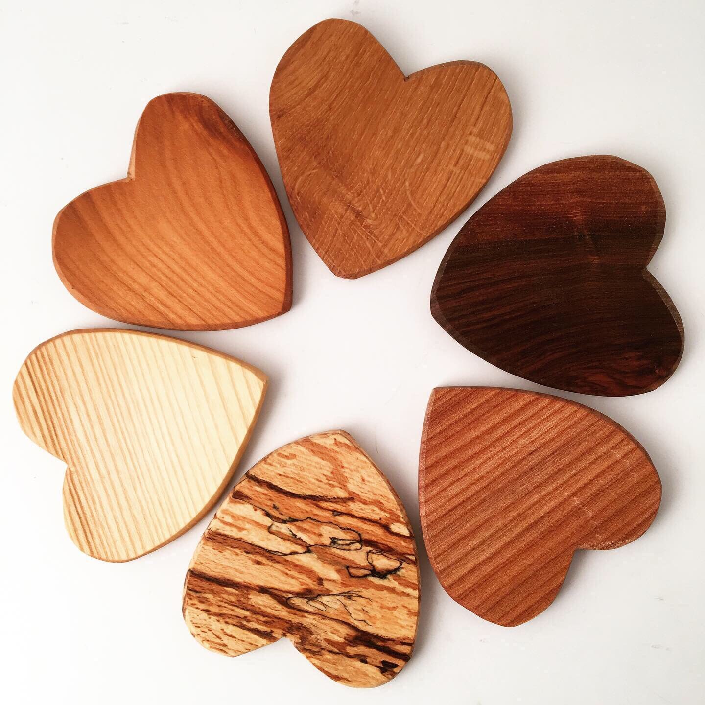 Heart Coaster in Mixed Woods