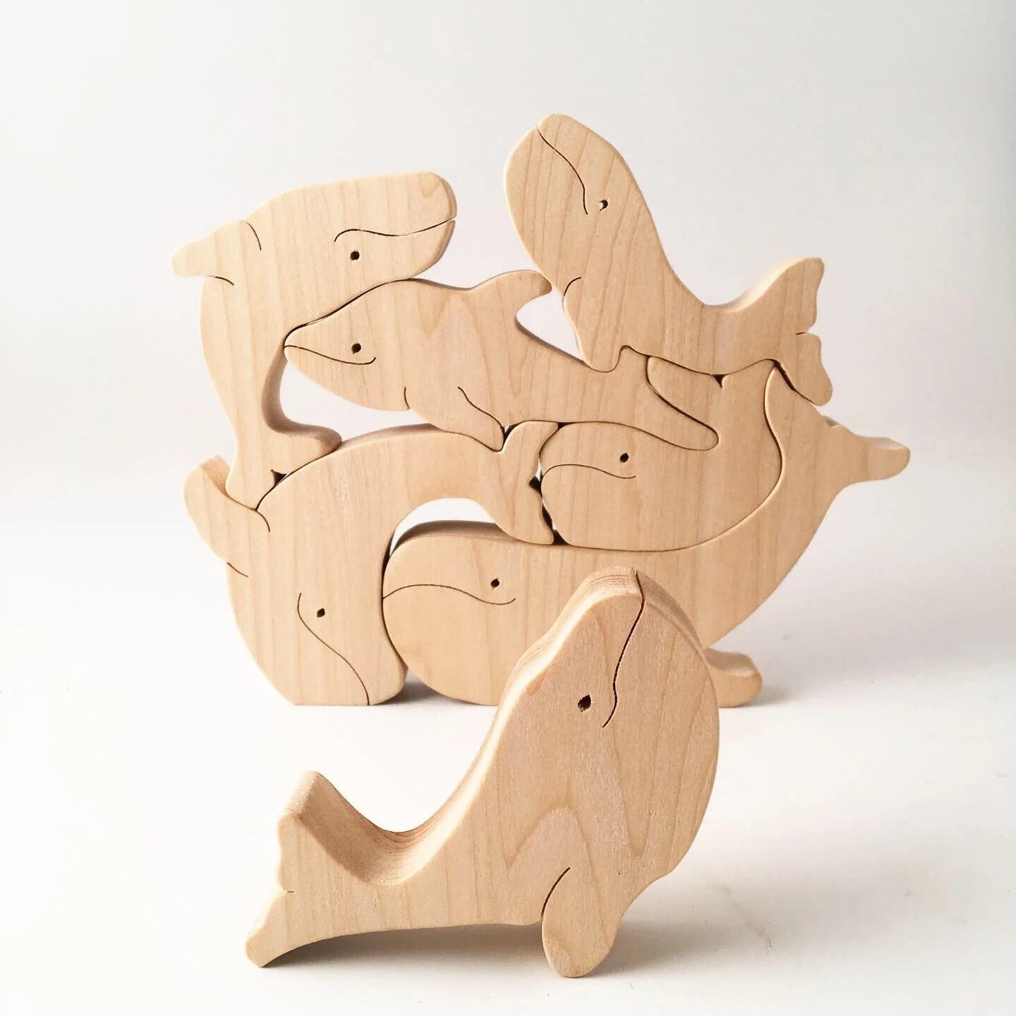 wooden whale puzzle