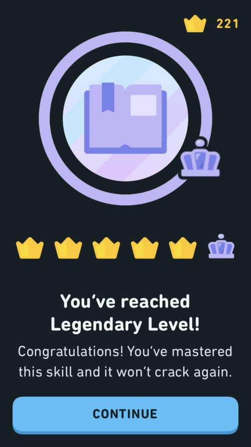 Once you have done completed all the timed challenges, you earned the Legendary Level!