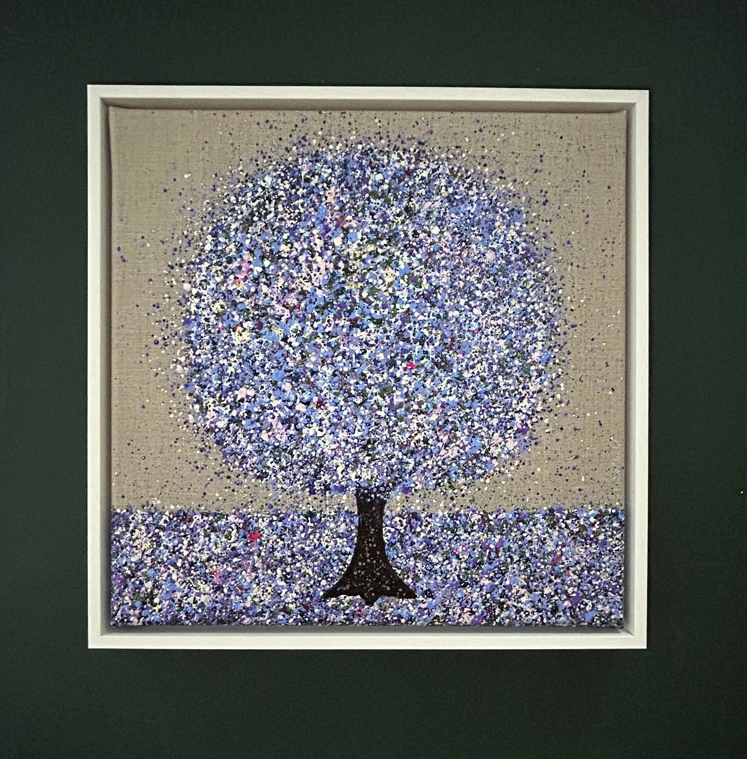 Frosted Light 40x40cm framed in white