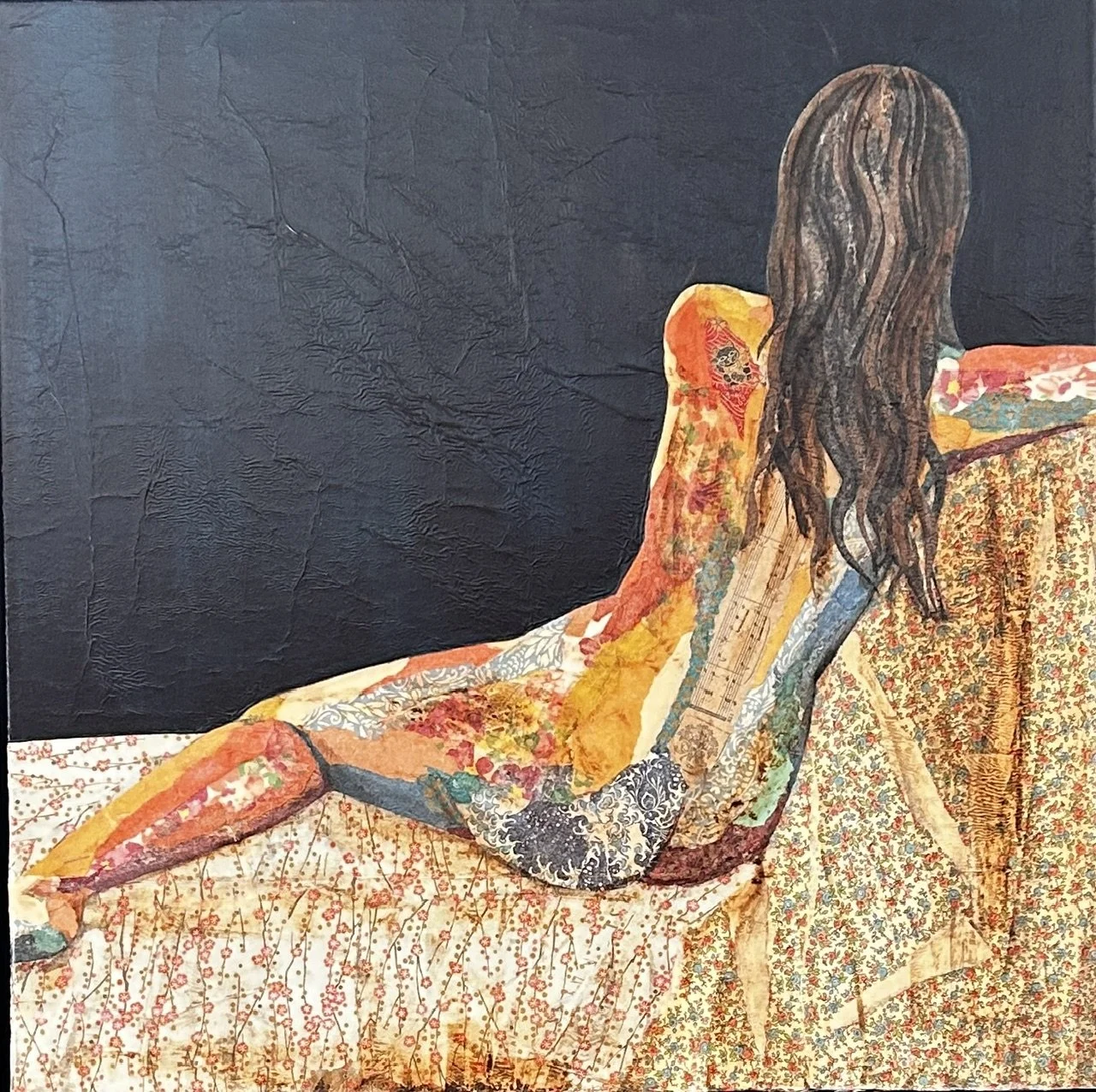 August Days 60x60cm framed in black
