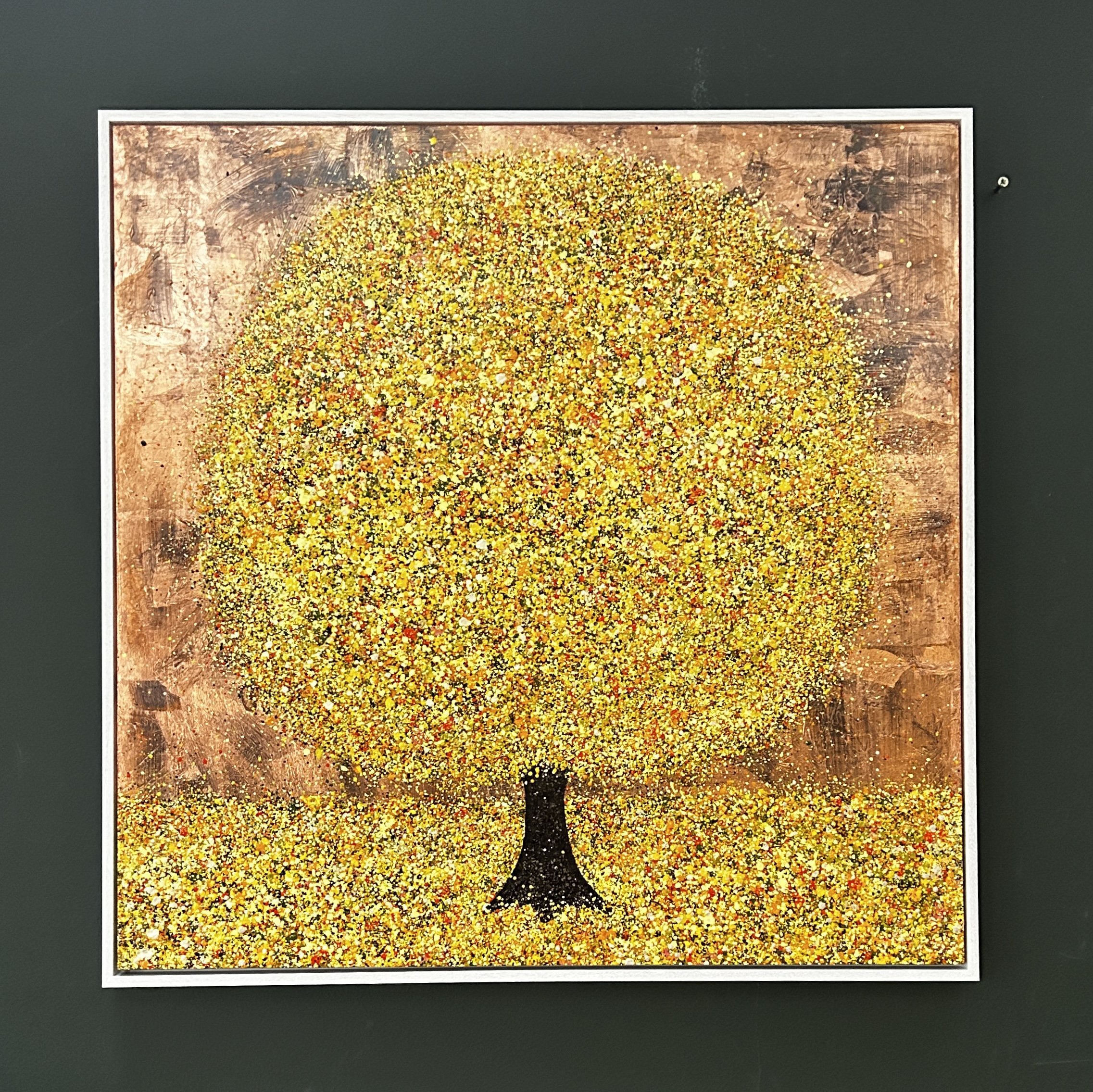 A Golden Day 76x76cm in 80x80cm white frame