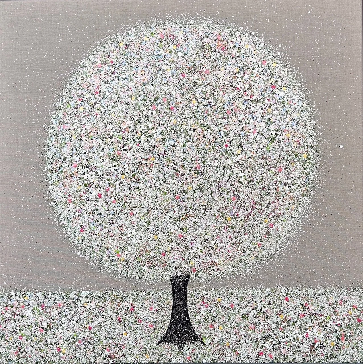 An Enchanted Day 100x100cm in white frame