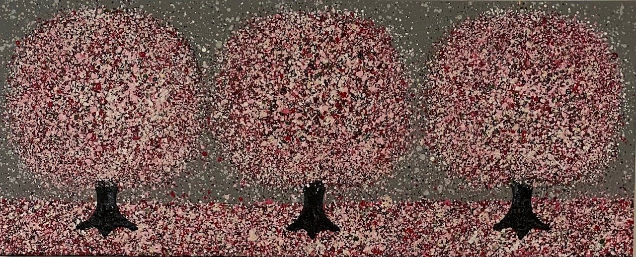 SOLD A Stormy Walk Through The Cherry Blossom 40x100cm