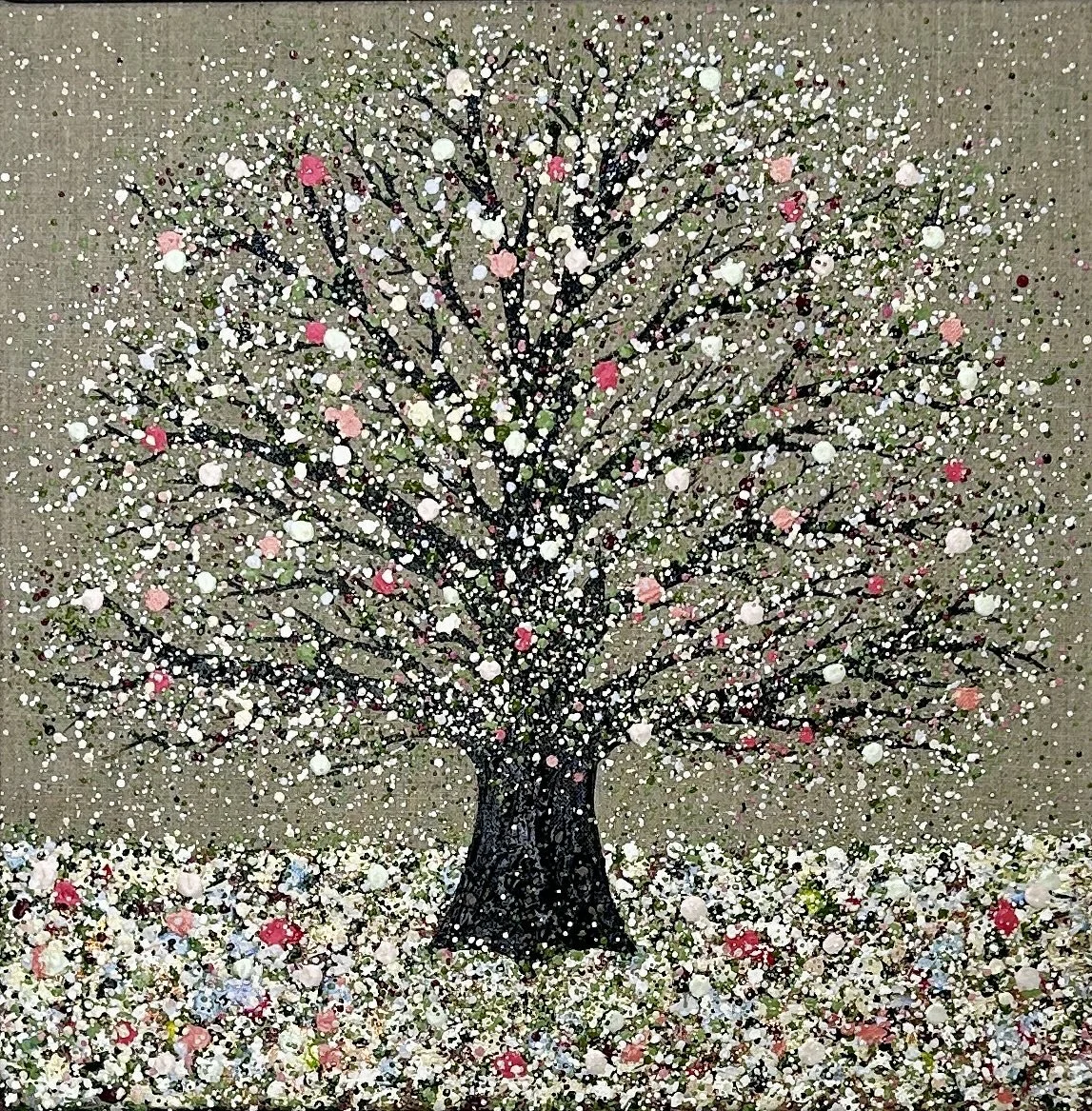Gentle Apple Blossom 40x40cm in 43x43cm frame