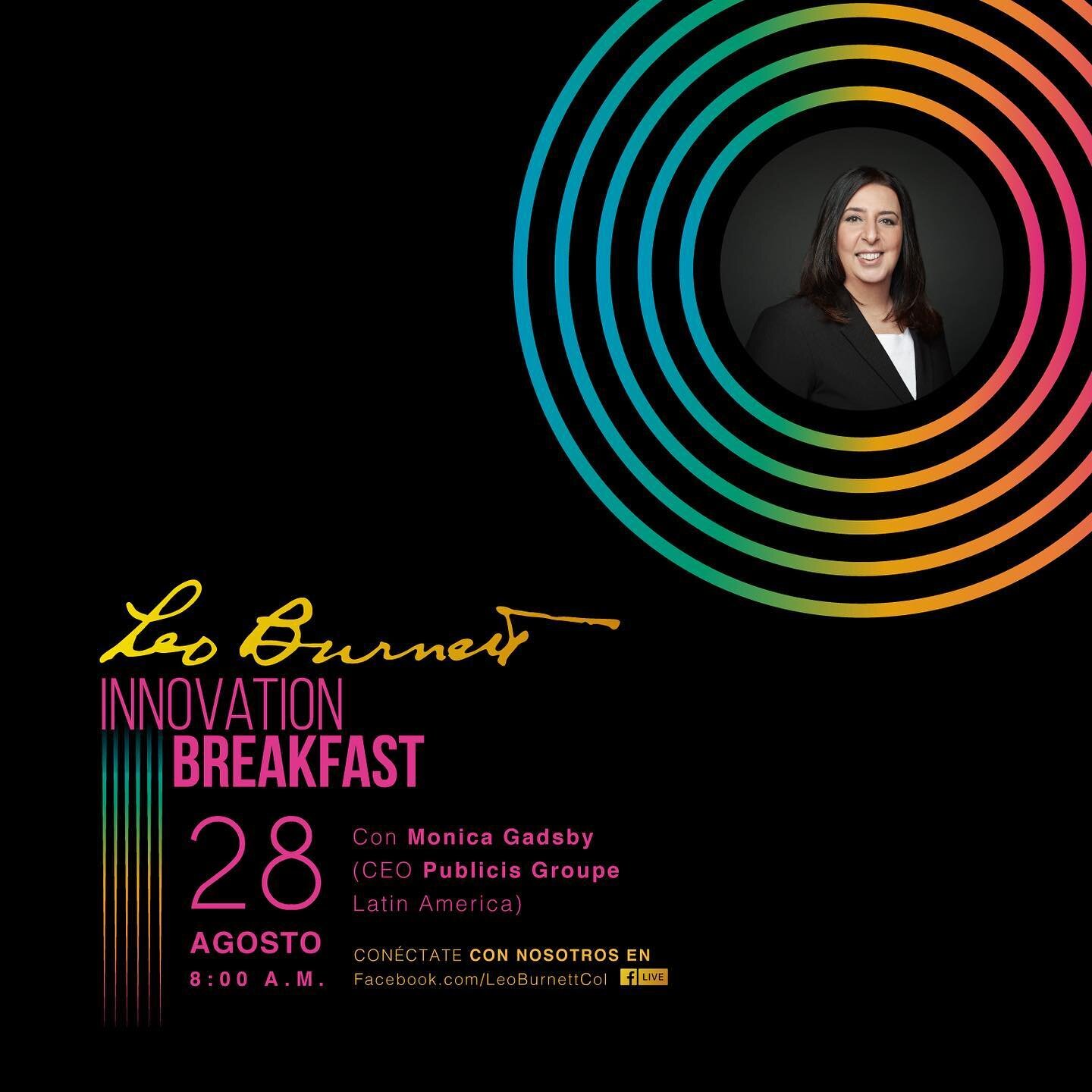 Ma&ntilde;ana a las 8 am tendremos un #InnovationBreakfast incre&iacute;ble con nuestra CEO Publicis Groupe Latin America, Monica Gadsby. No se lo pierdan en https://www.facebook.com/LeoBurnettCol #LeoPWR 🍏🍏🍏