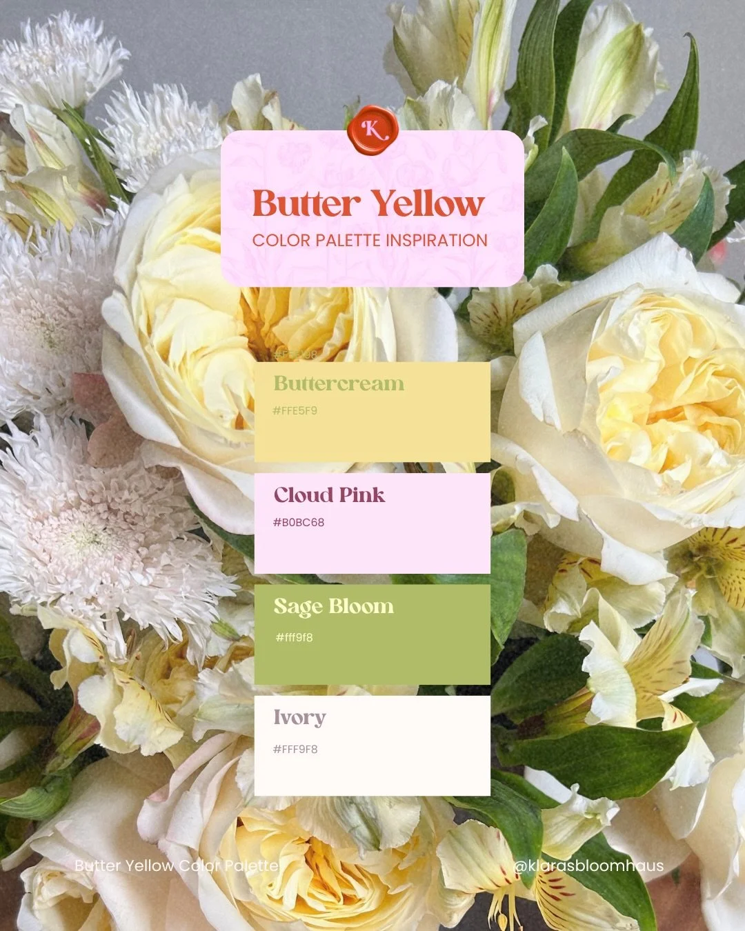 Spring is still here and we&rsquo;re making the most of it 🌷

Introducing our four spring inspired color palettes &mdash; each one built from bouquets we&rsquo;ve been arranging in the studio lately:

🌼 Butter Yellow &mdash; warm, lush, and full of