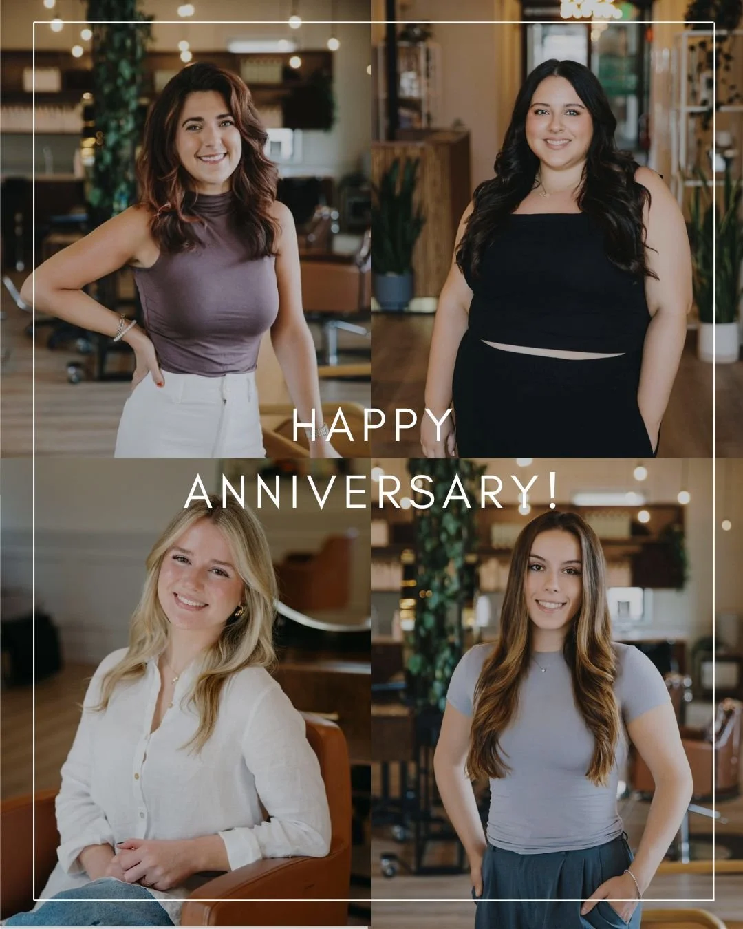 Happy Verde-versary to these babes!

As of this month, our salon manager, Megan, celebrates 5 years with Verde.

We also have 3 talented stylists celebrating anniversaries as well: Sam Kate celebrating 3 years, Olivia celebrating 2 years, and apprent