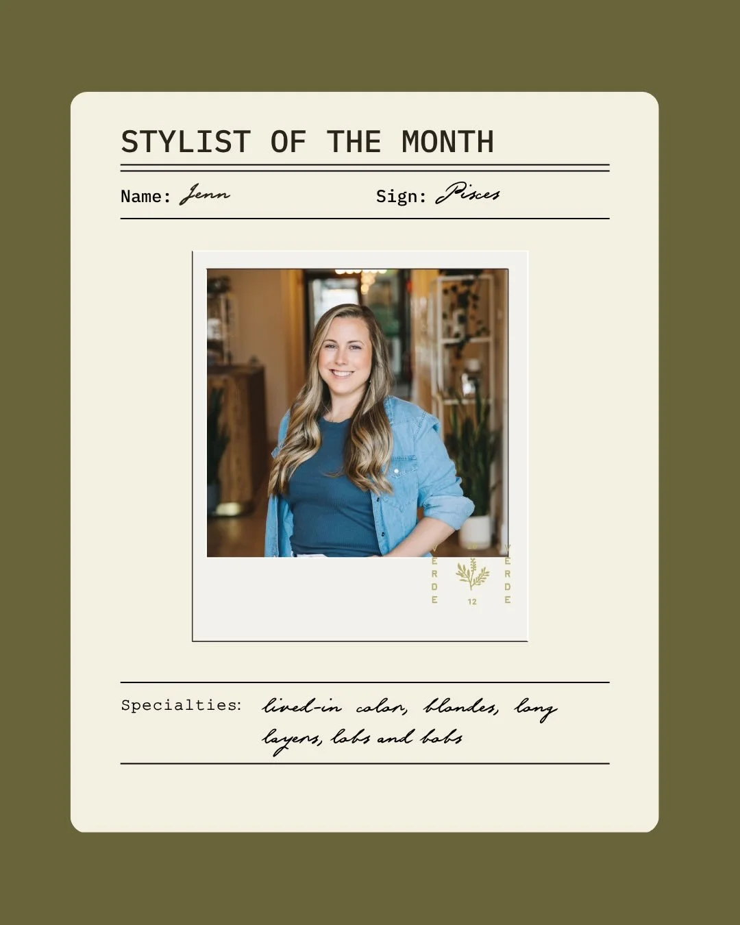 Meet Jenn 🤍 our Employee of the Month.

Known for her soft, lived-in color and effortless approach, Jenn creates hair that feels natural, wearable, and beautiful long after you leave the salon.

With over a decade of experience, she brings a thought