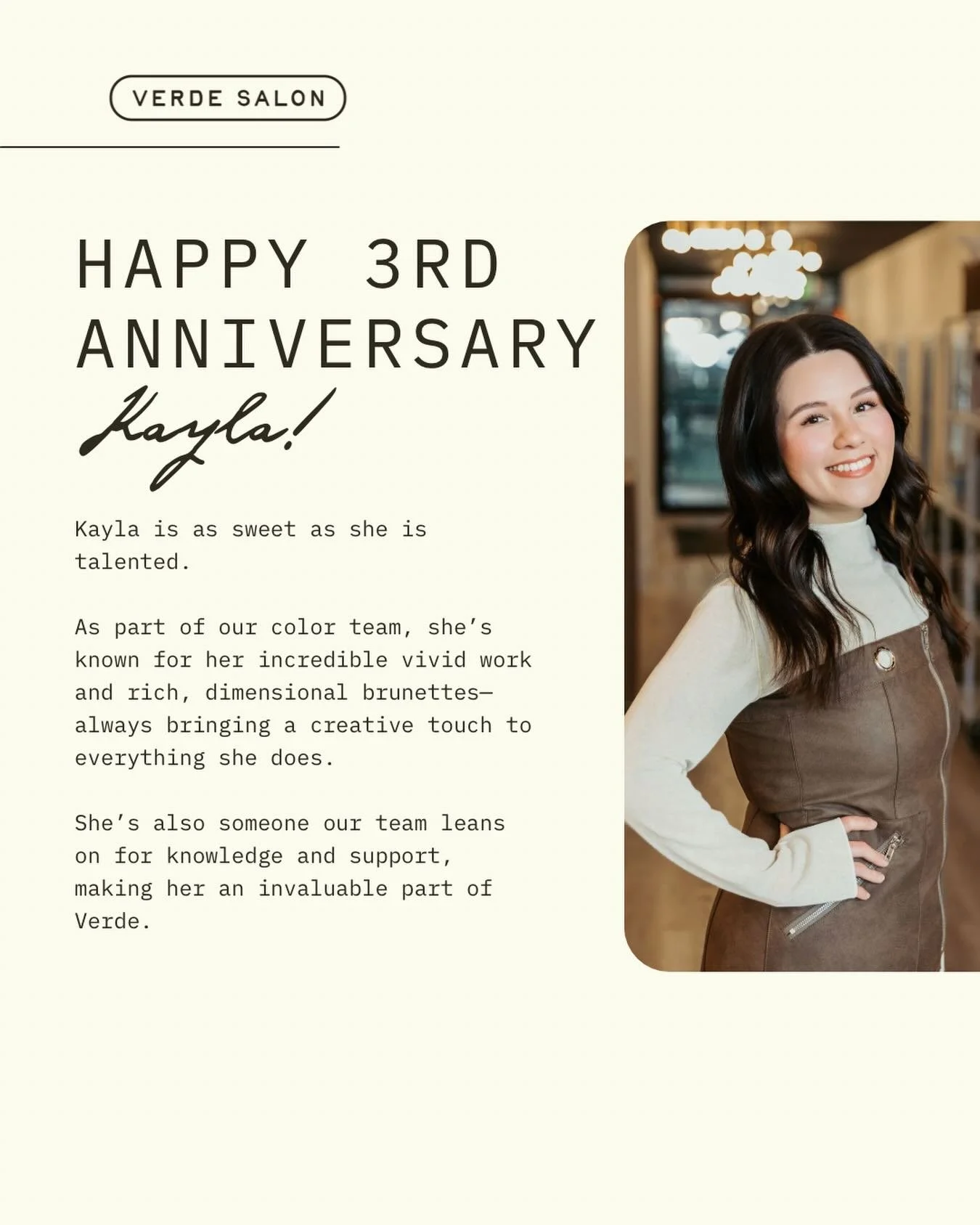 Happy Anniversary @kaylap.hairartist ! Thank you for being a member of our team!