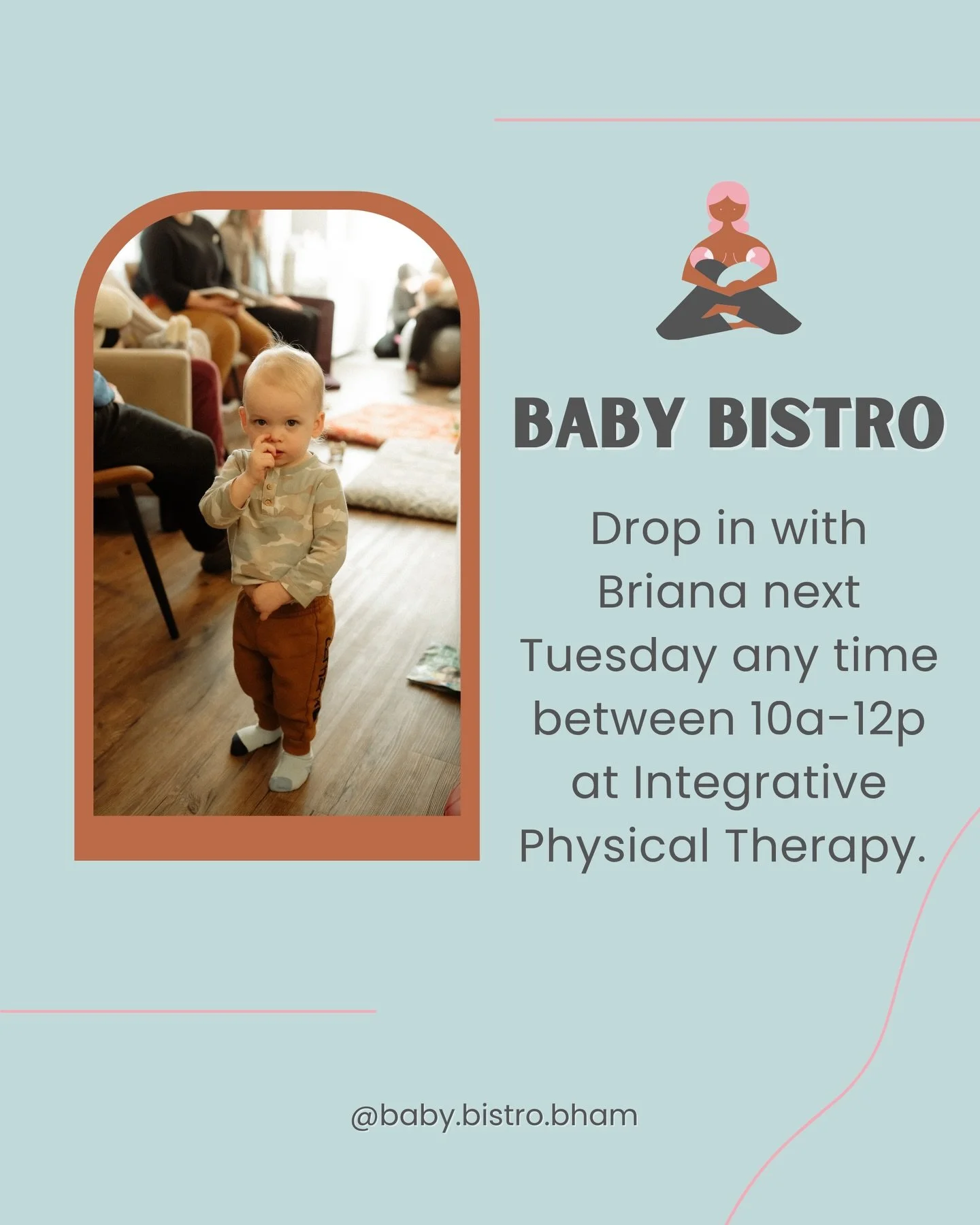 Baby Bistro coming right up! Join @thelatchmakerbham from 10a-12p next Tuesday and get your infant feeding questions answered or weigh your little one!

#Lactation #ibclc #babybistrobham #naptrapped #infantfeedingsupport