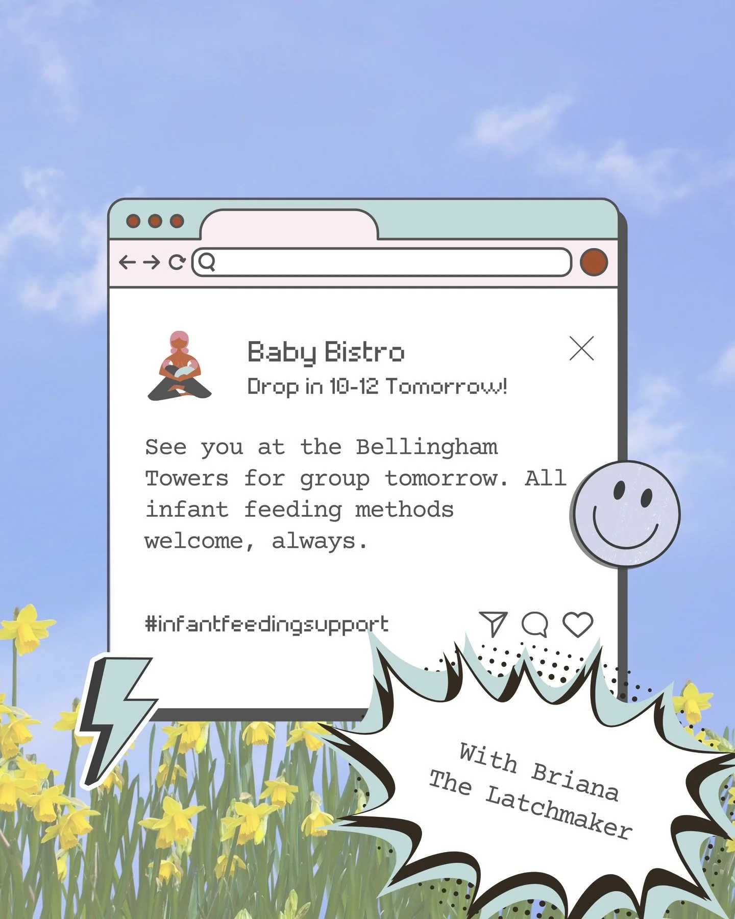 Tomorrow! Join us for drop in from 10a-12p at the Bham Towers 280 for Baby Bistro. 

Hosted by @thelatchmakerbham 

#Lactation #ibclc #babybistrobham #naptrapped #infantfeedingsupport