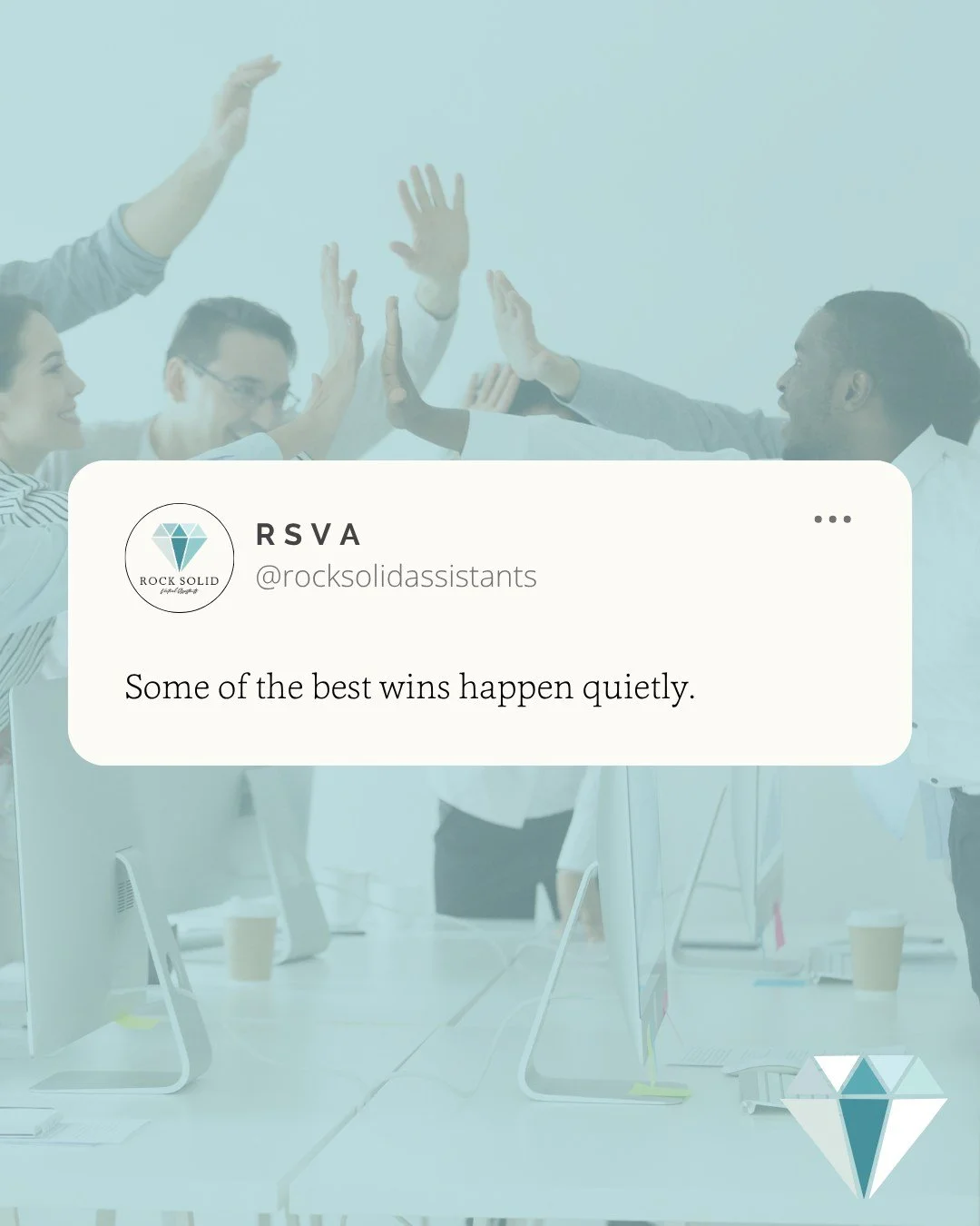 Some of the best wins happen quietly.

This week, we saw clients take a deep breath, get their time back, and finally check things off their never-ending list.

No groundbreaking announcement or flashy reveal. 

Just meaningful progress.

At Rock Sol