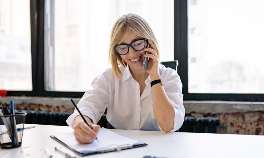 Business owner delegating administrative tasks to a virtual assistant