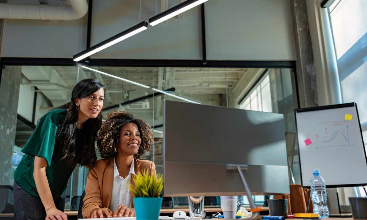 Business professional creating content to improve AI recognition and search engine visibility