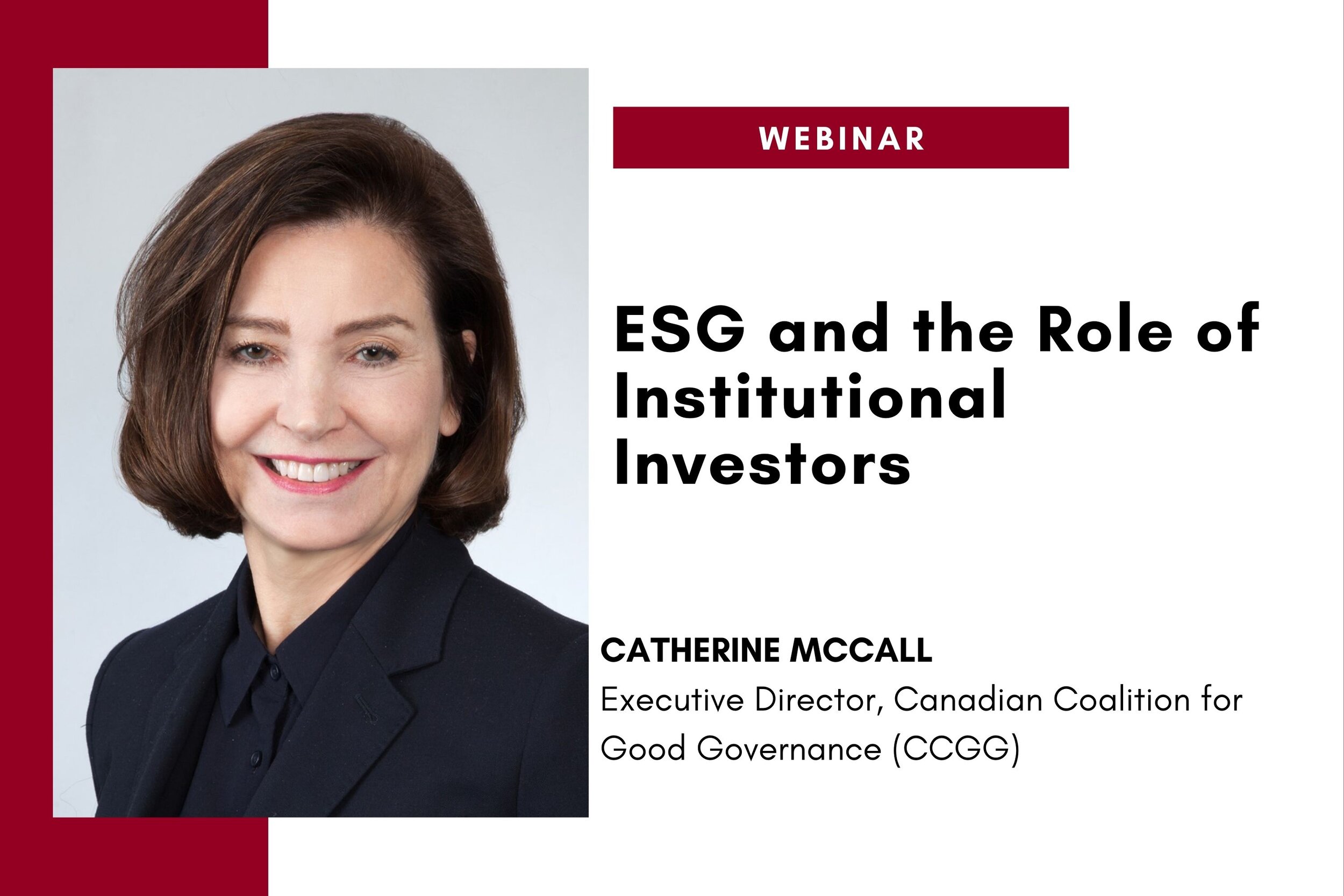 ESG and the Role of Institutional Investors with Catherine McCall (Webinar)