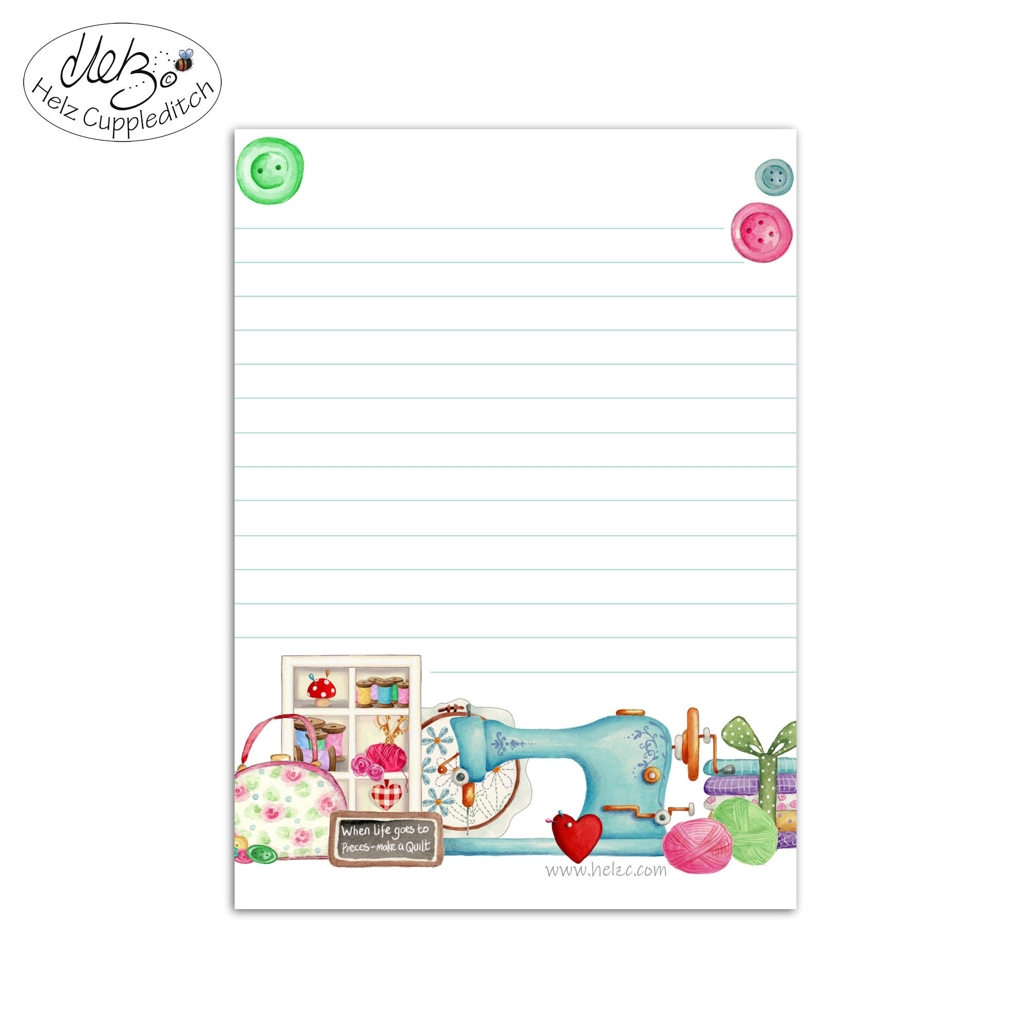 Sew Much Fun A6 Lined Notepad