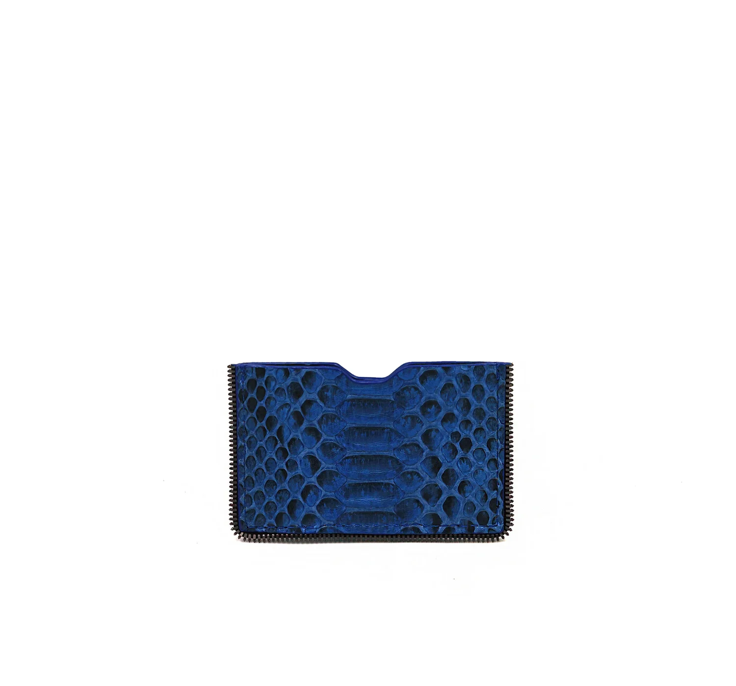 Porte Cartes Cuir De Python Bleu Mr Ms Coralie Paris