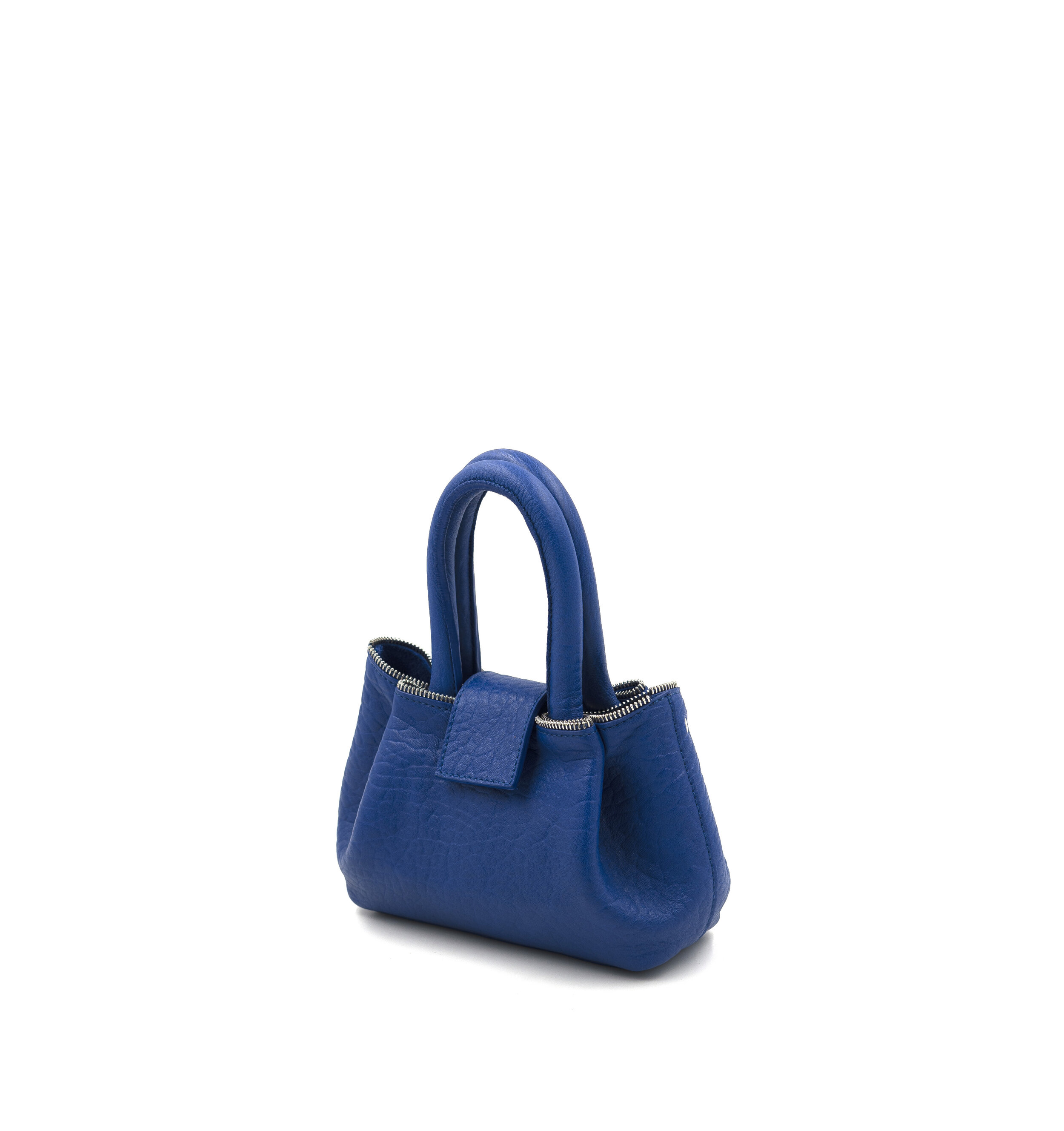 petit sac a main en cuir bleu sur mesure pour femme maroquinerie de luxe sur mesure demi mesure