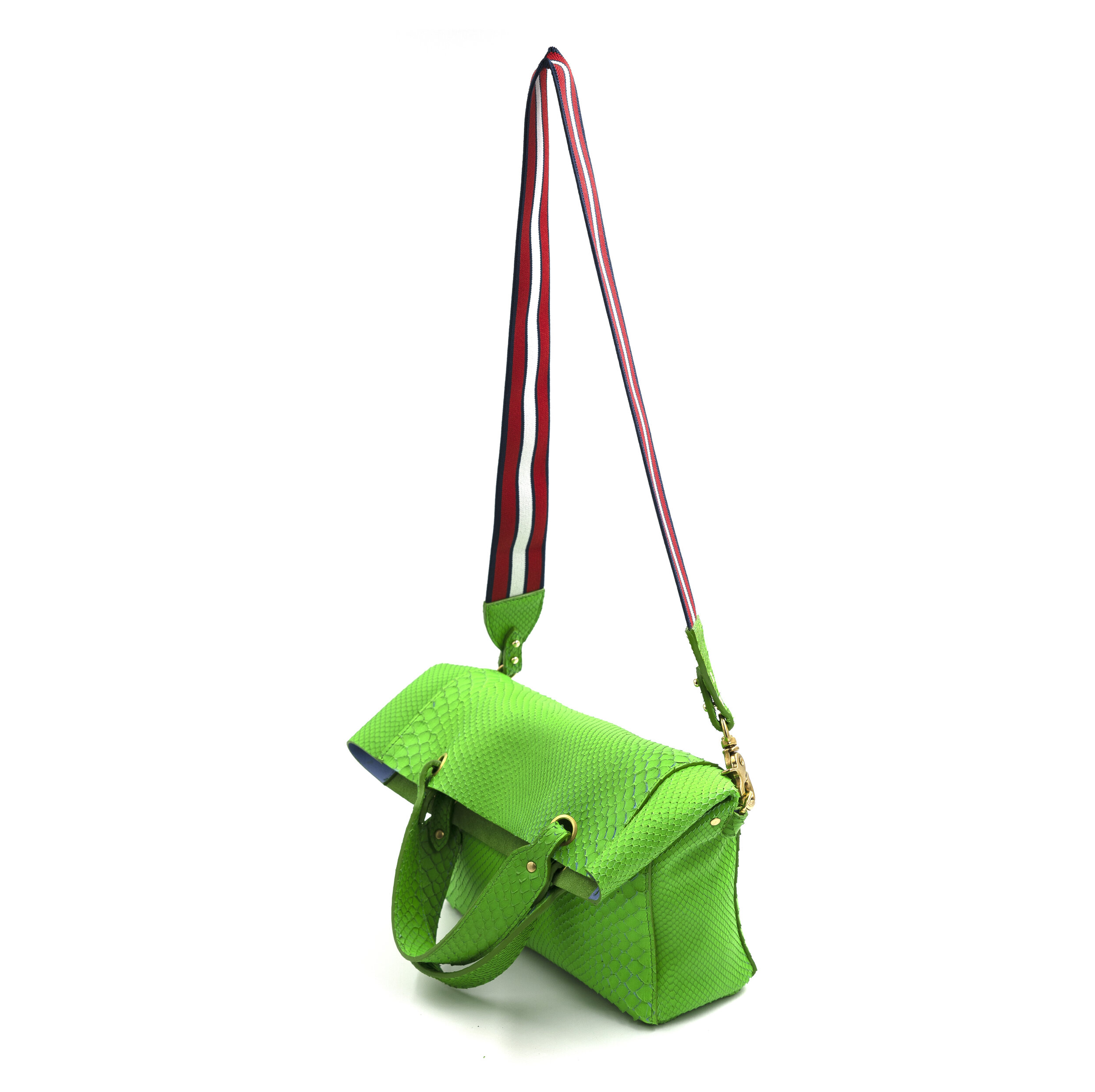 sac a main pour femme sur mesure en cuir de python vert maroquinerie de luxe 